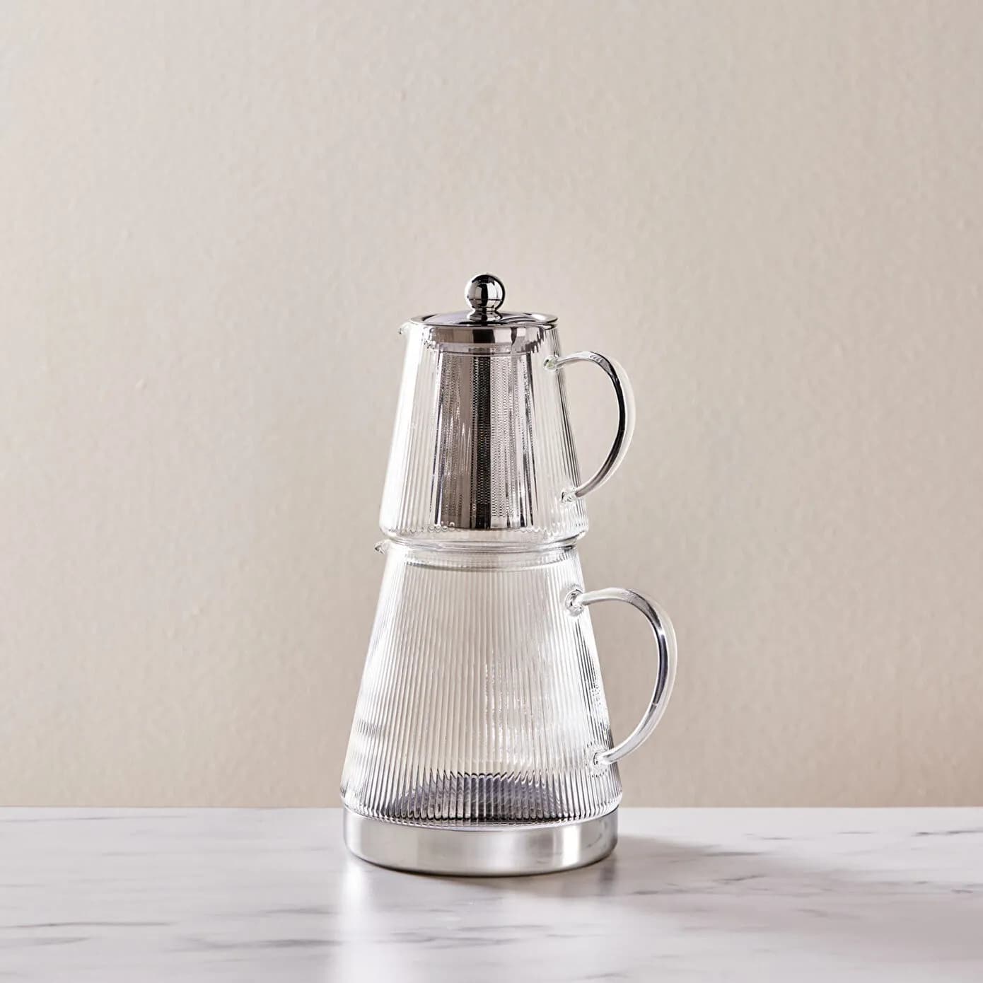 Karaca Keops Borosilikat Cam Mini Çaydanlık Takımı 0,45L & 1,5L