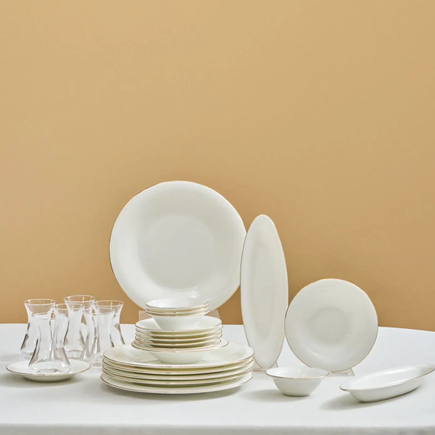 Karaca Fine Pearl Fame 26 Parça 6 Kişilik Kahvaltı Takımı Gold