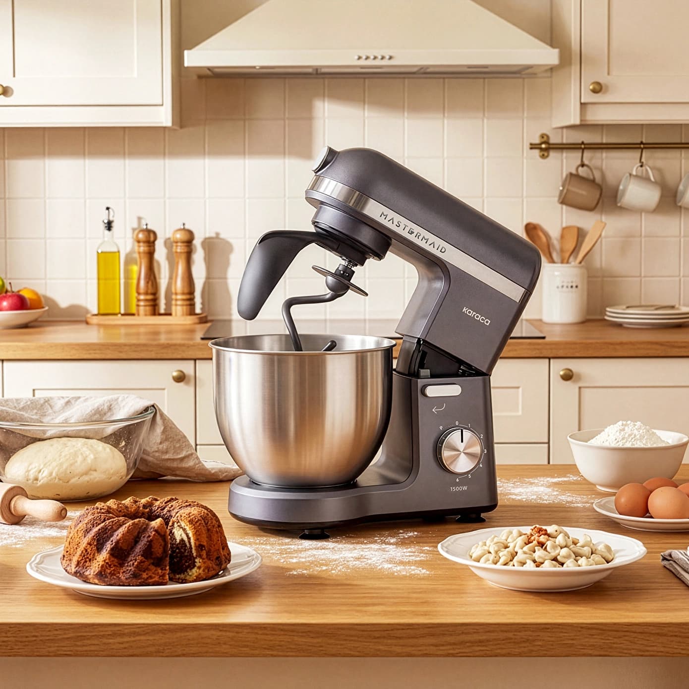 Karaca Mastermaid Chef Pro Çift Kollu Hamur Yoğurma Makinesi Space Gray 1500 W 5L