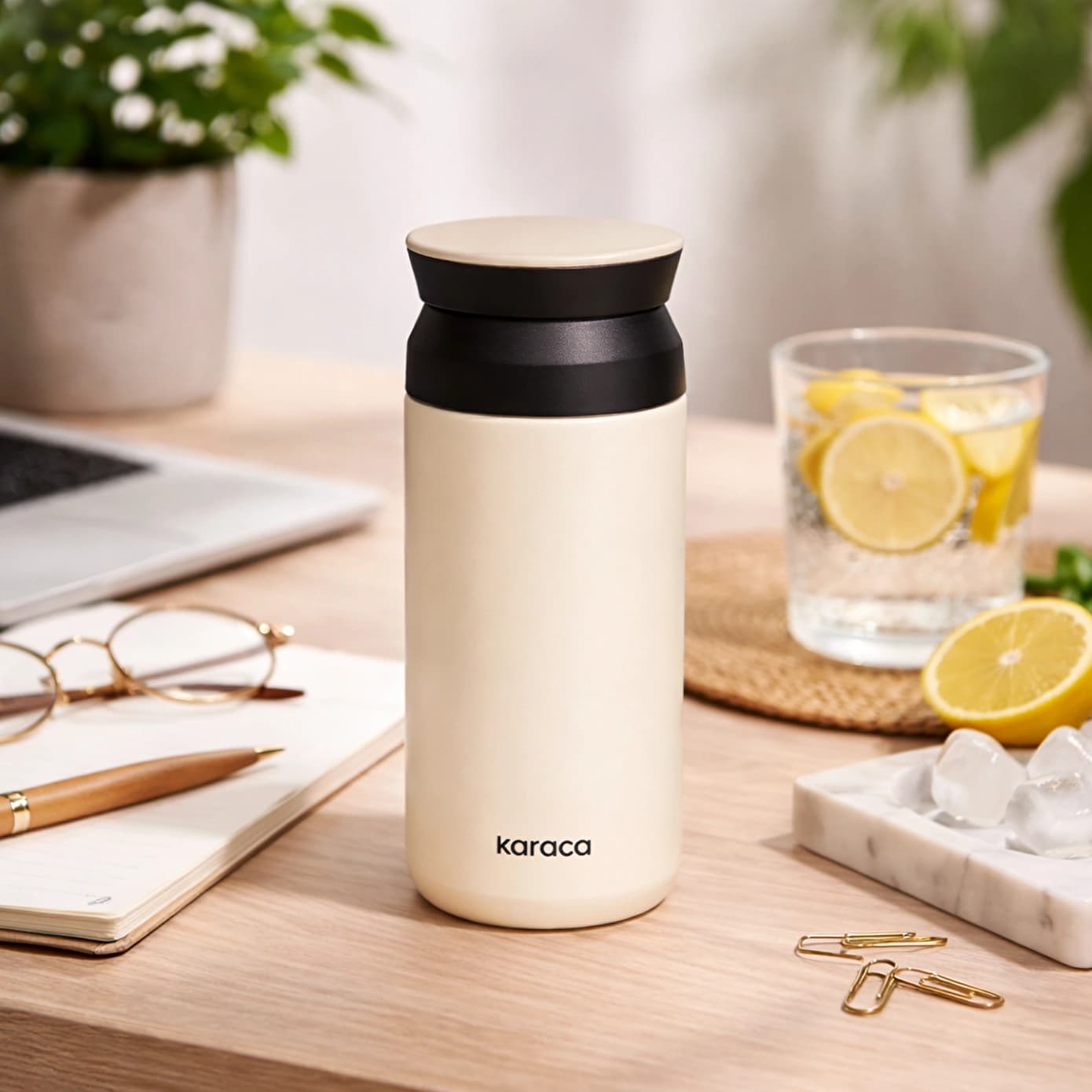 Karaca Rainbow Çelik Sızdırmaz Termos Krem 350 ml