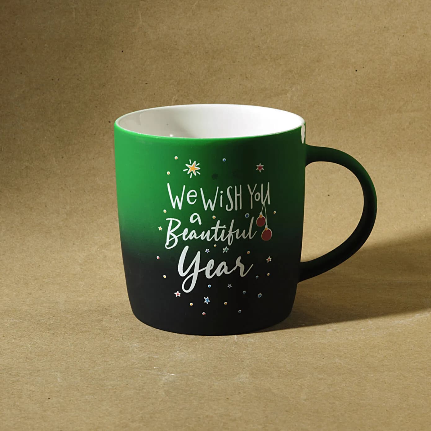 Karaca New Year Yılbaşı Yeşil 350 ml Soft Touch Kupa