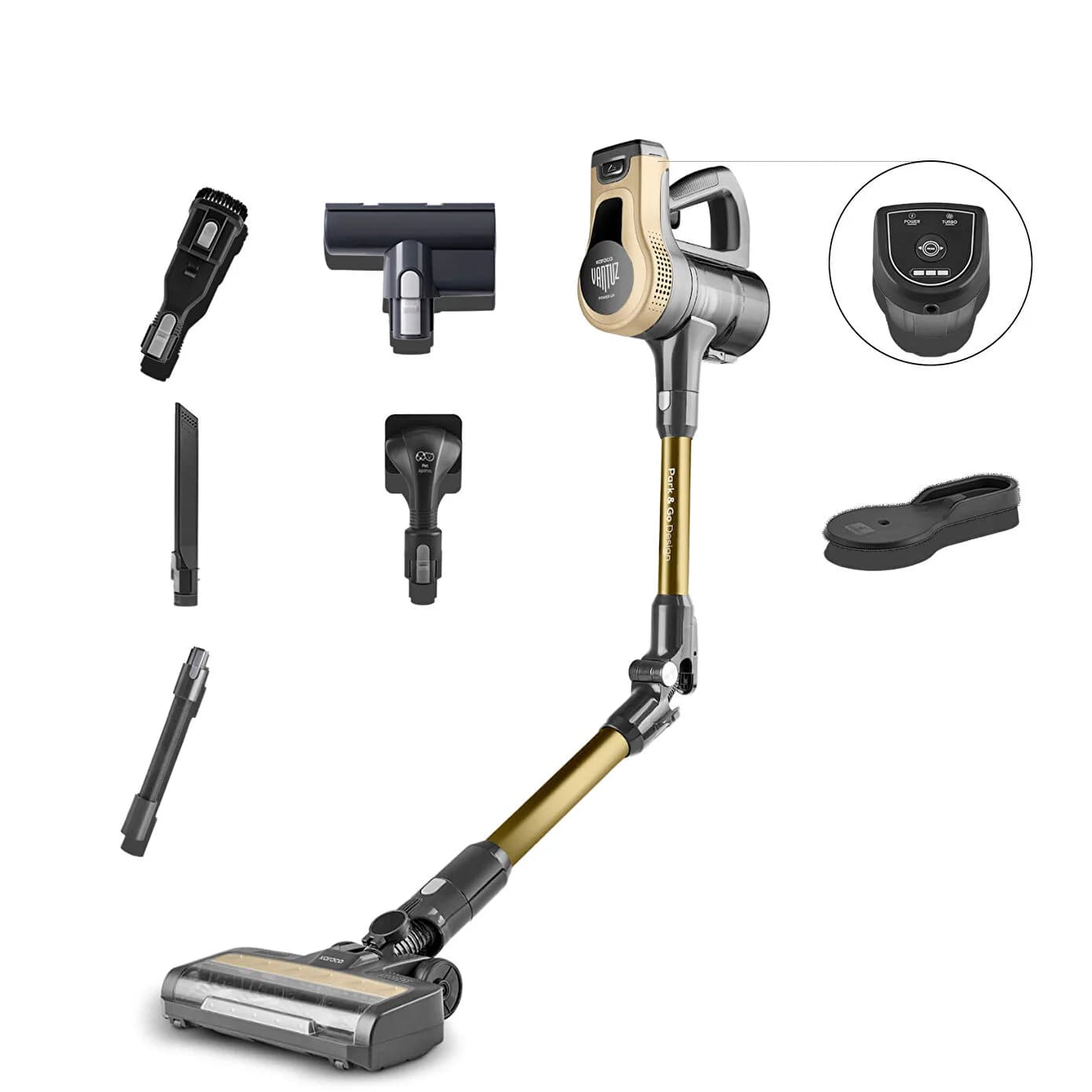 Karaca Vantuz Power Up Pro Dikey Süpürge Mineral Gold