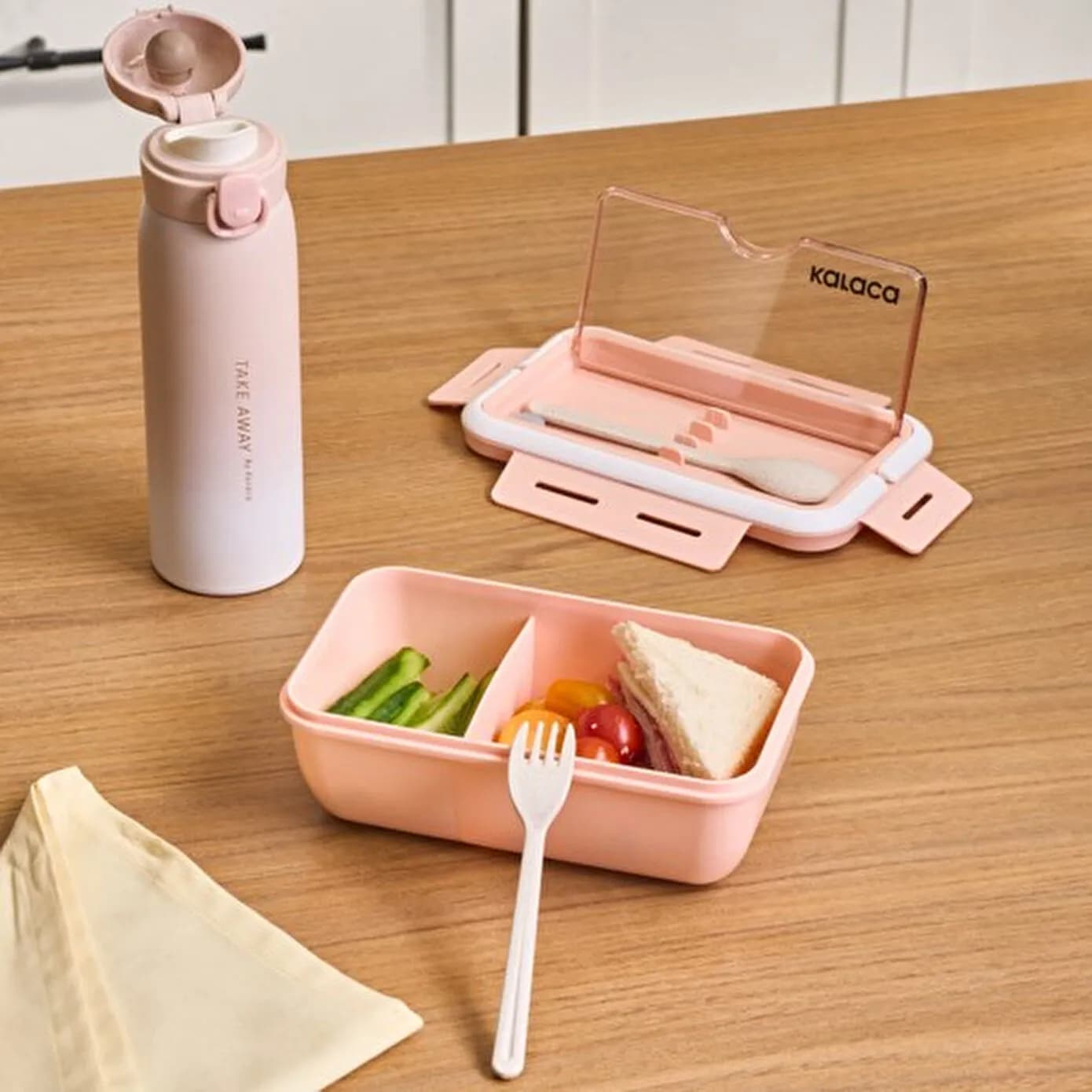 Karaca Fusca Çatal Kaşıklı Lunch Box Pudra