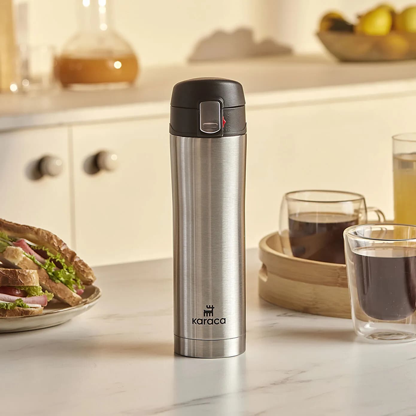 Karaca Pluton Çelik Sızdırmaz Termos Inox 450 ml