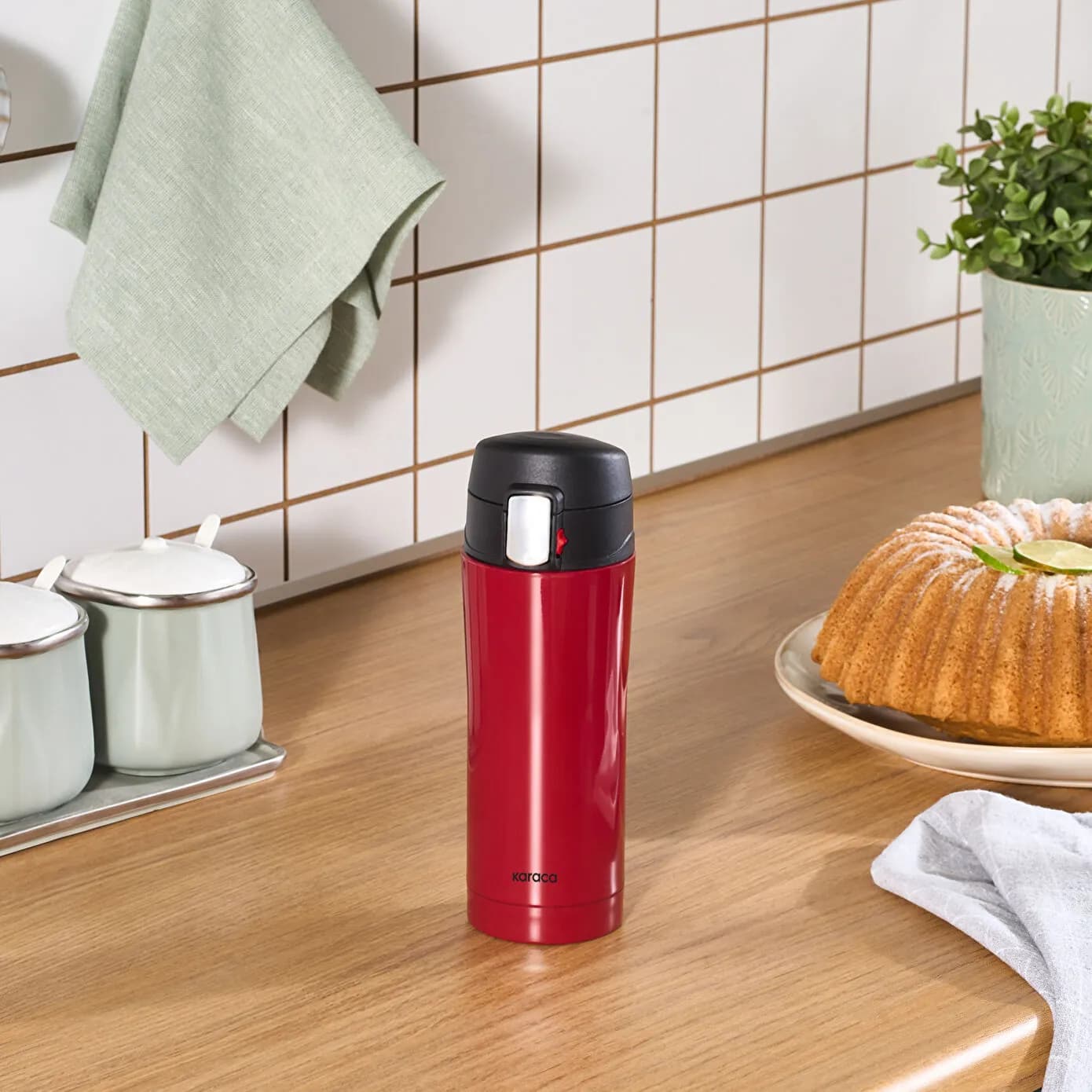Karaca Pluton Çelik Sızdırmaz Termos Kırmızı 350 ml