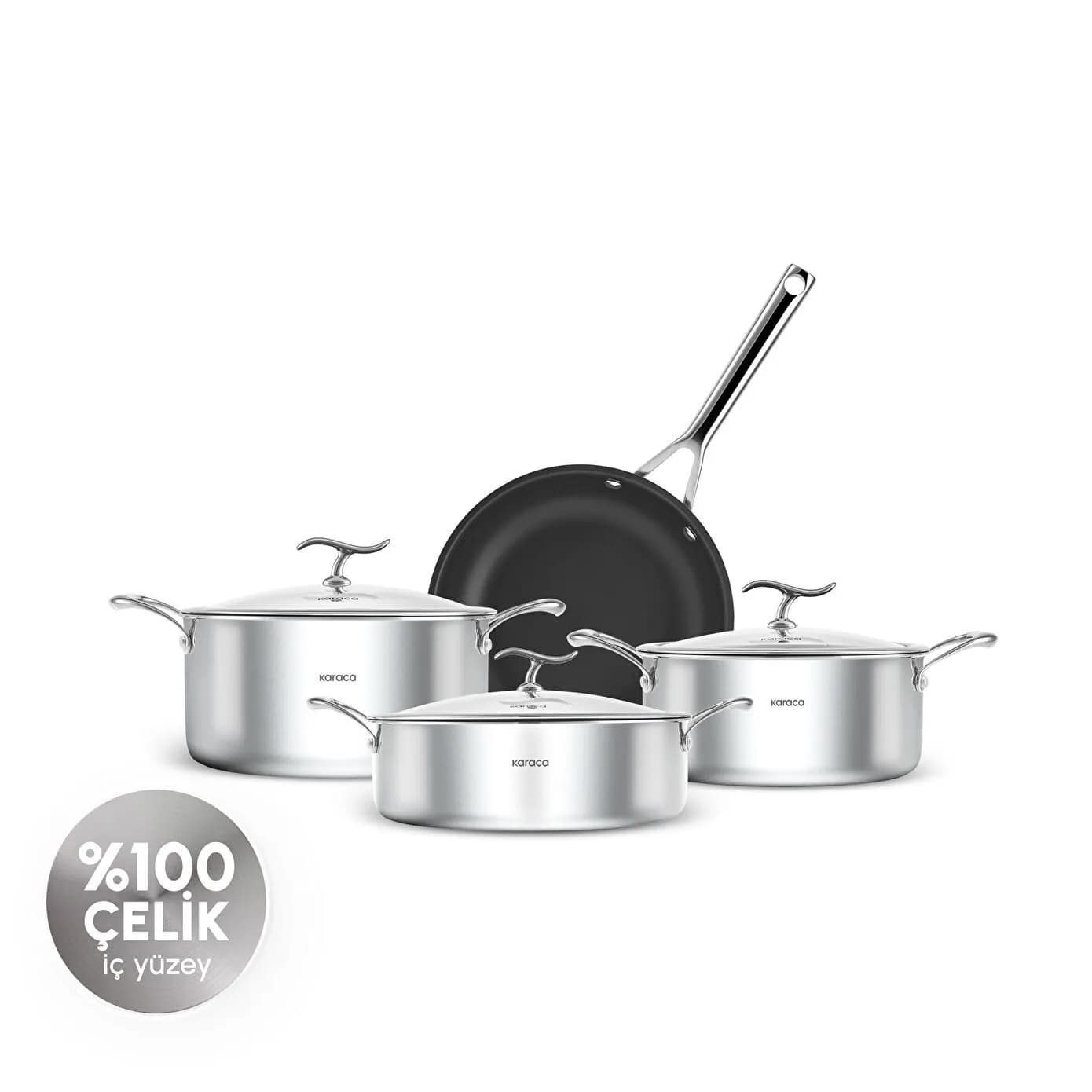 Karaca Plasma Steel 316+ 3Ply 7 Parça Tencere ve Tava Seti