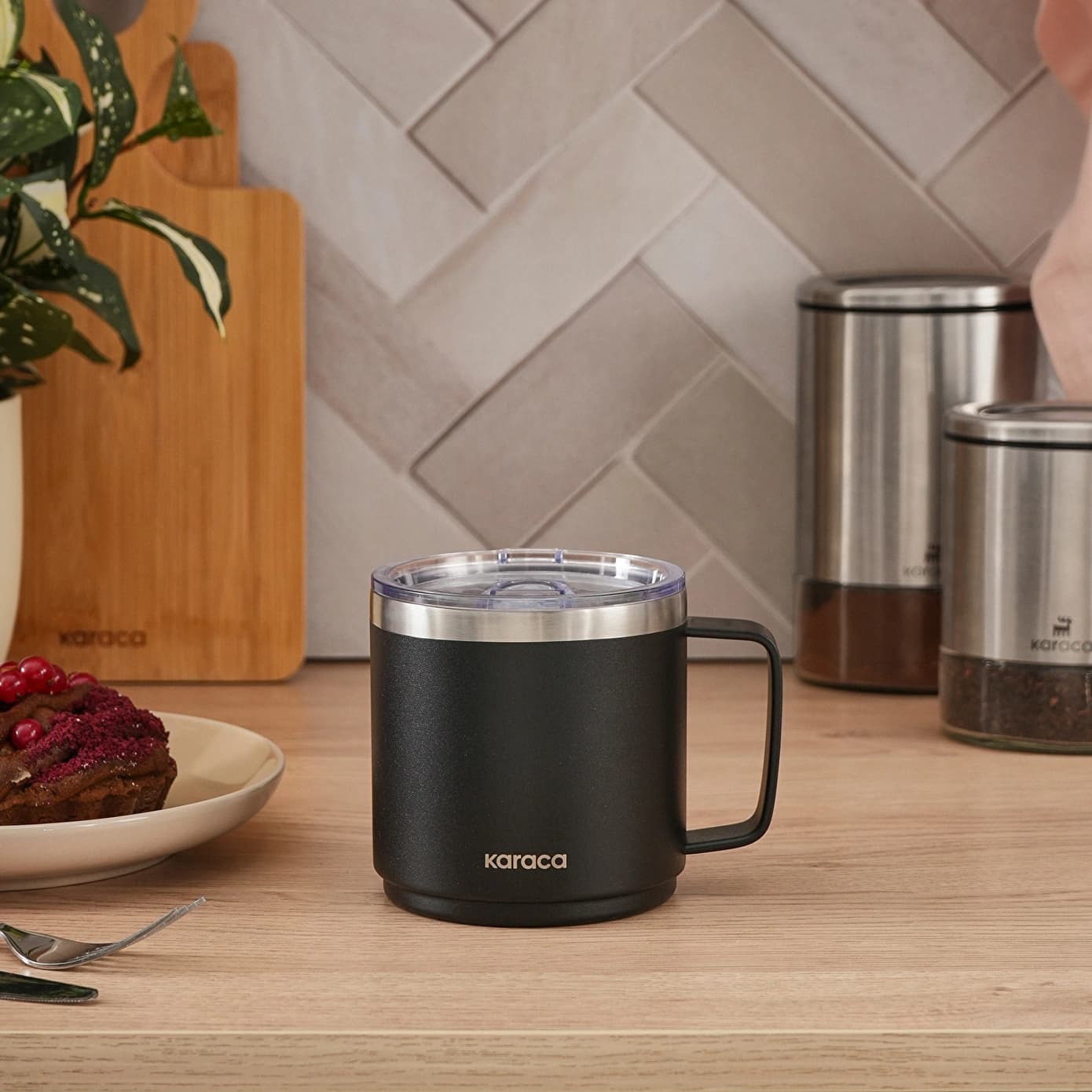 Karaca Thermal Çift Katmanlı Çelik Mug 420 ml Siyah