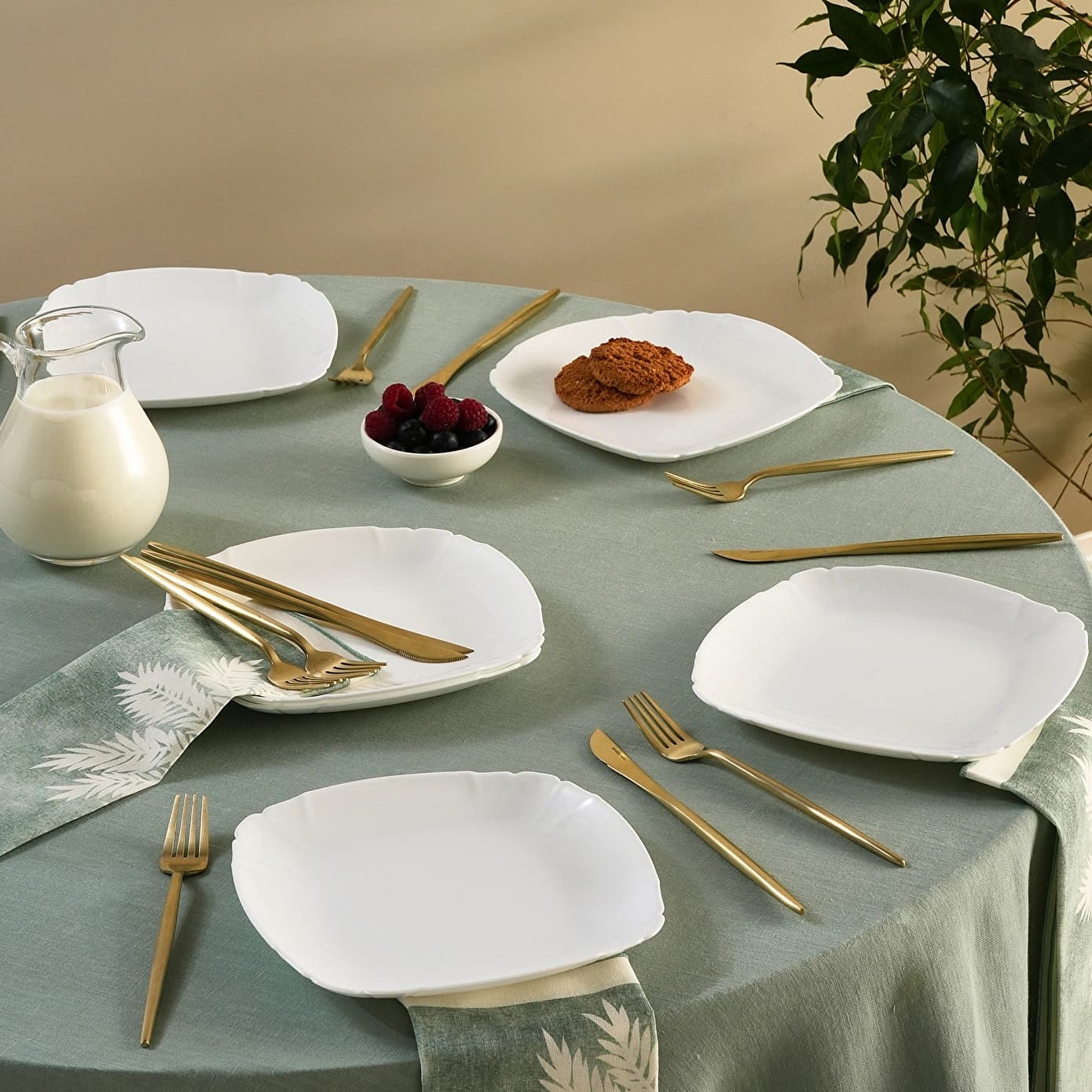 Karaca Tonny 6 Parça Opal Pasta Takımı Beyaz 19 cm