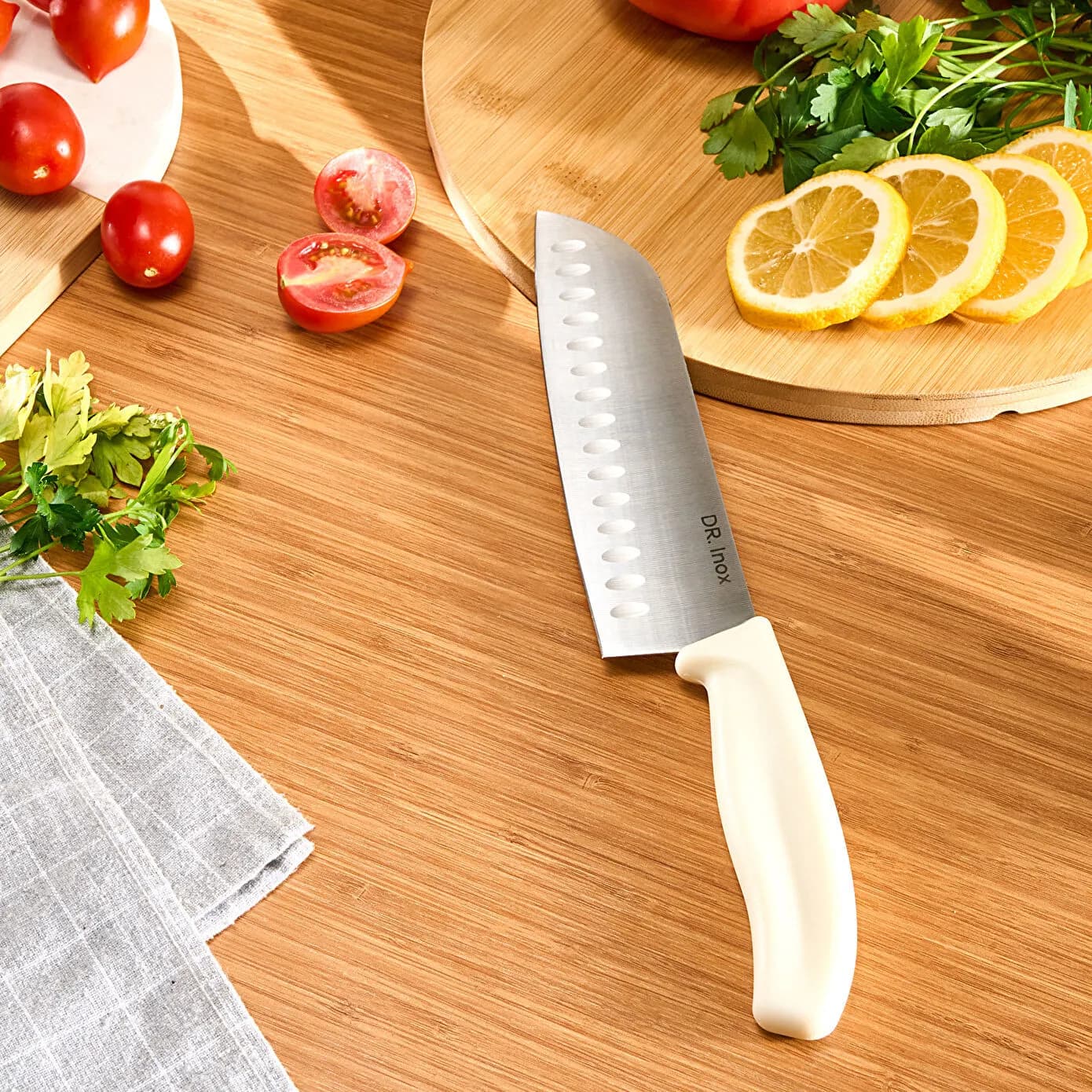 Dr. Inox Santoku Bıçağı 30 cm Krem