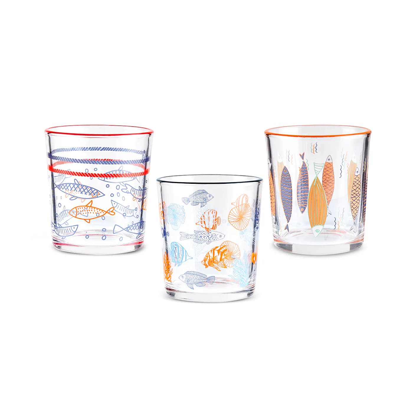 Karaca Marine 3'lü Su Bardağı 260 Ml, Mavi