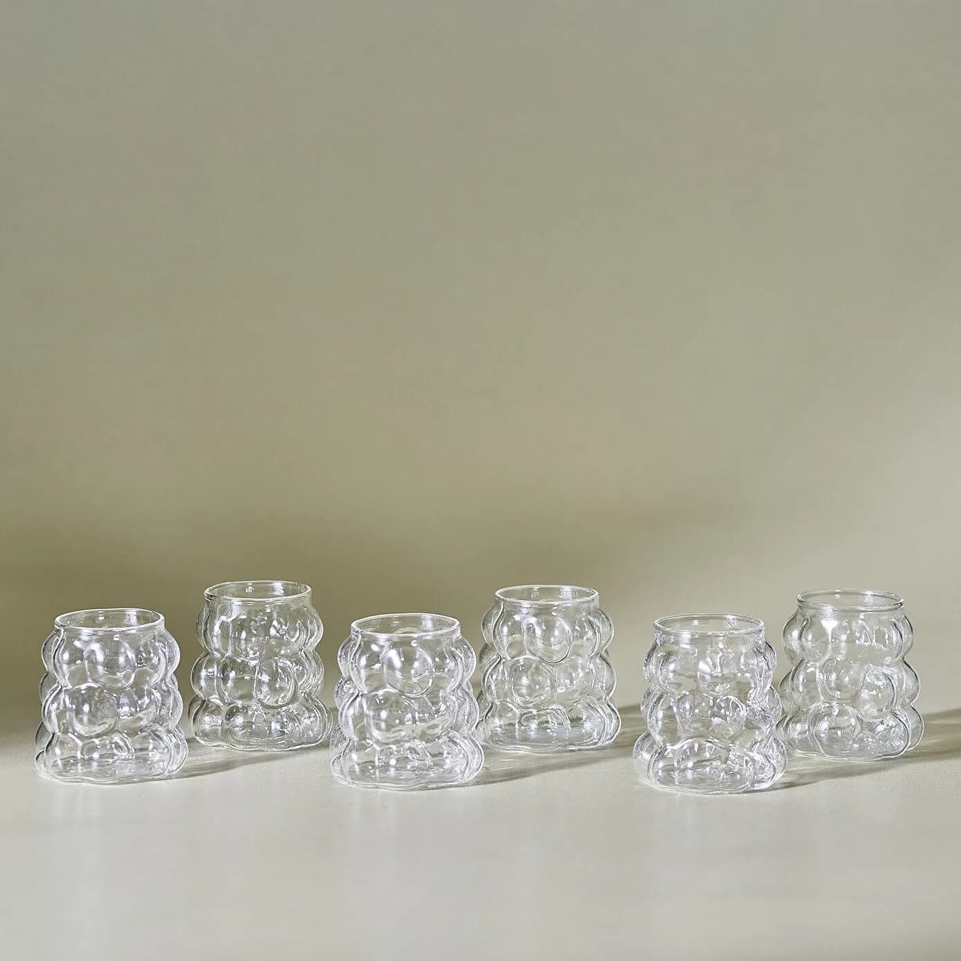 Karaca Bubble 6'lı Kahve Yanı Bardağı Şeffaf 90 ml