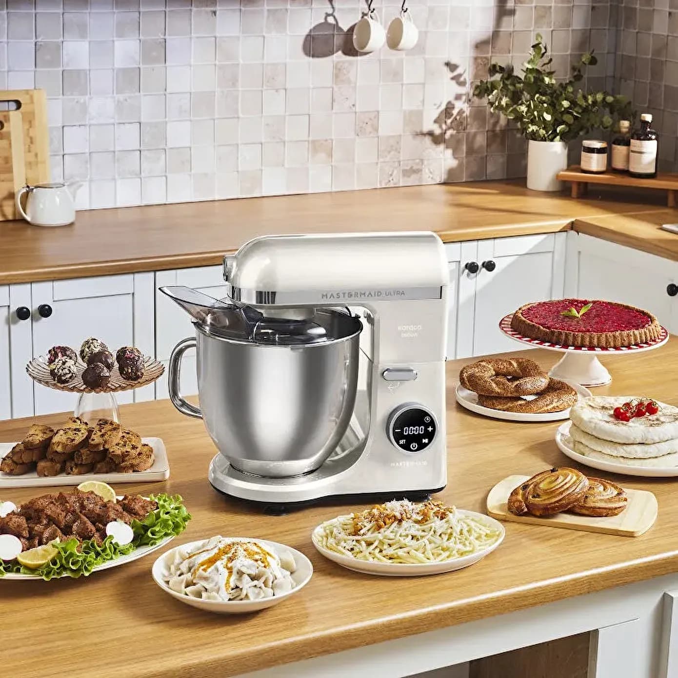 Karaca Mastermaid Chef Ultra D2000W Dijital Ekranlı Hamur Yoğurma Makinesi Starlight 7L