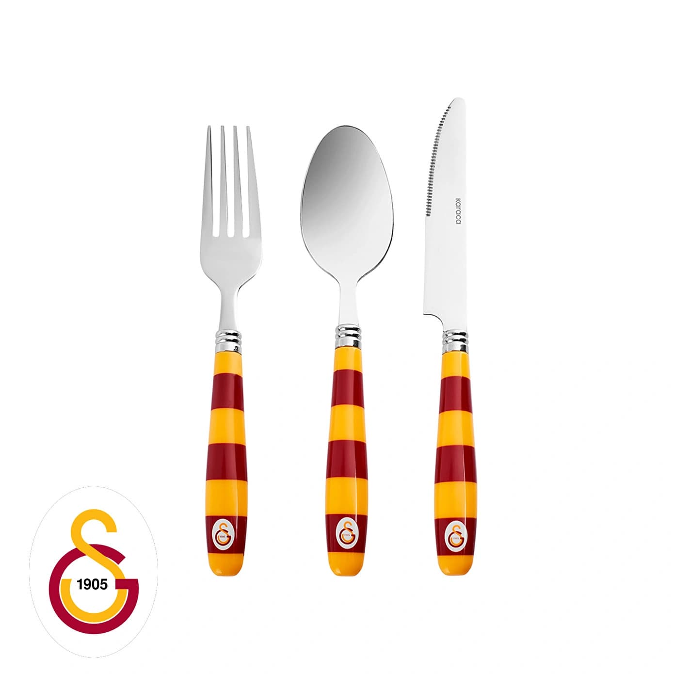 Karaca x Galatasaray Lisanslı 18 Parça 6 Kişilik Çatal Kaşık Bıçak Takımı