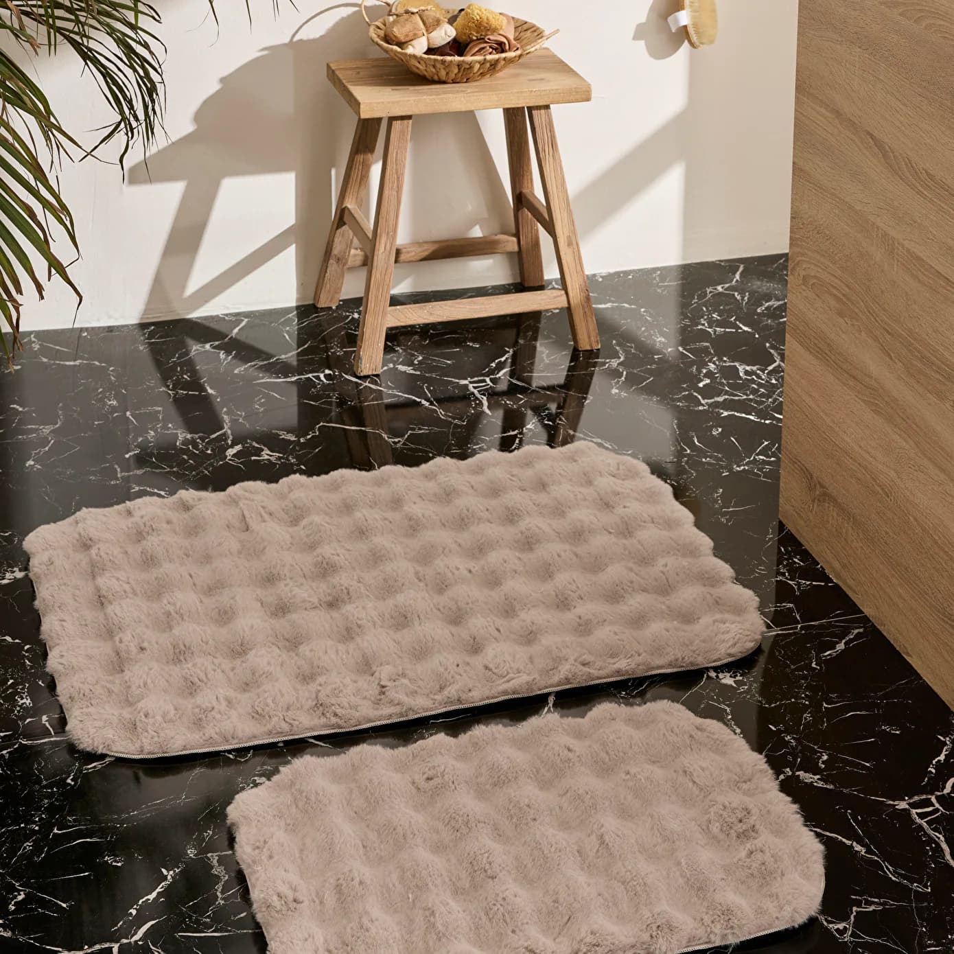 Karaca Home Bubble Banyo Paspas Seti Gri