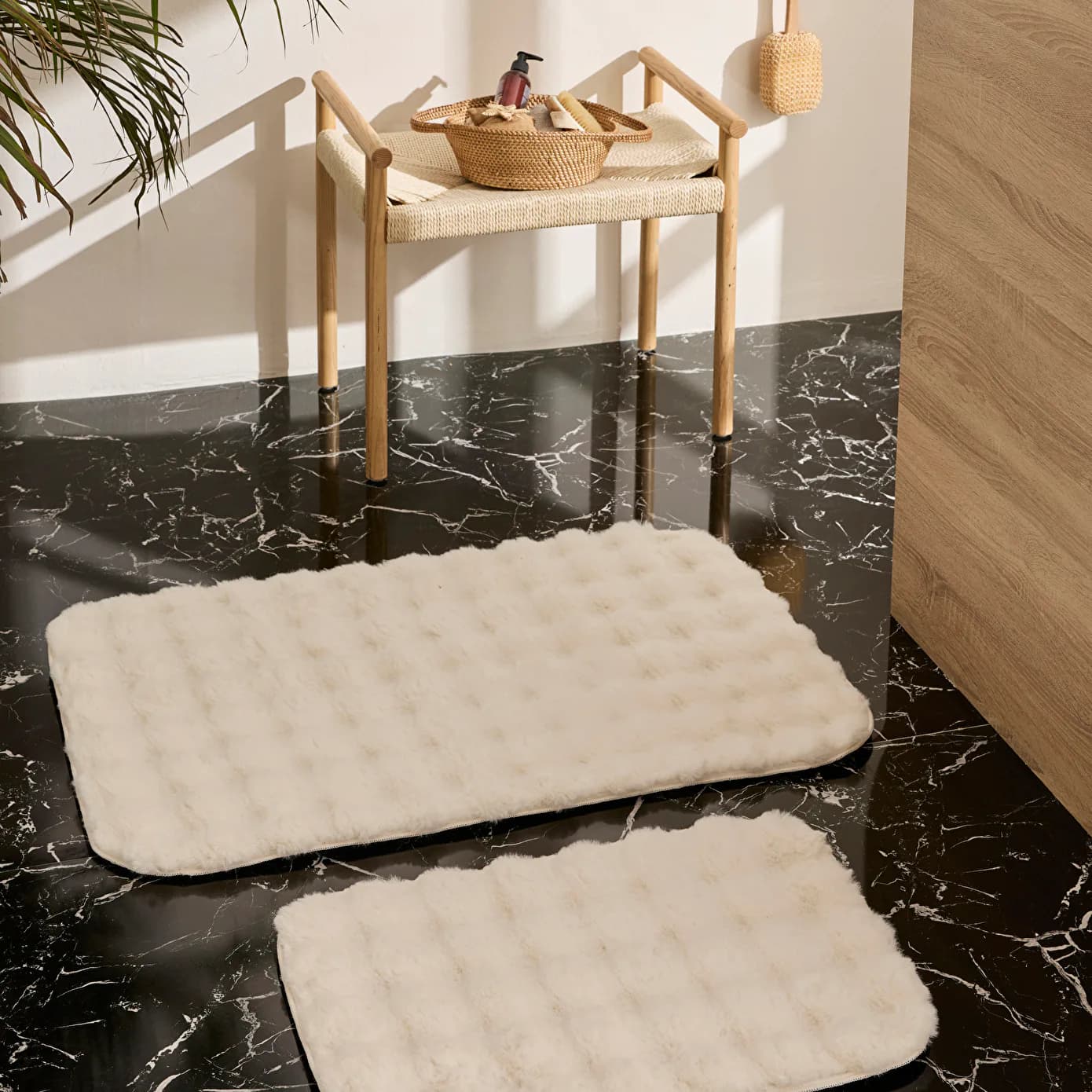 Karaca Home Bubble Banyo Paspas Seti Beyaz