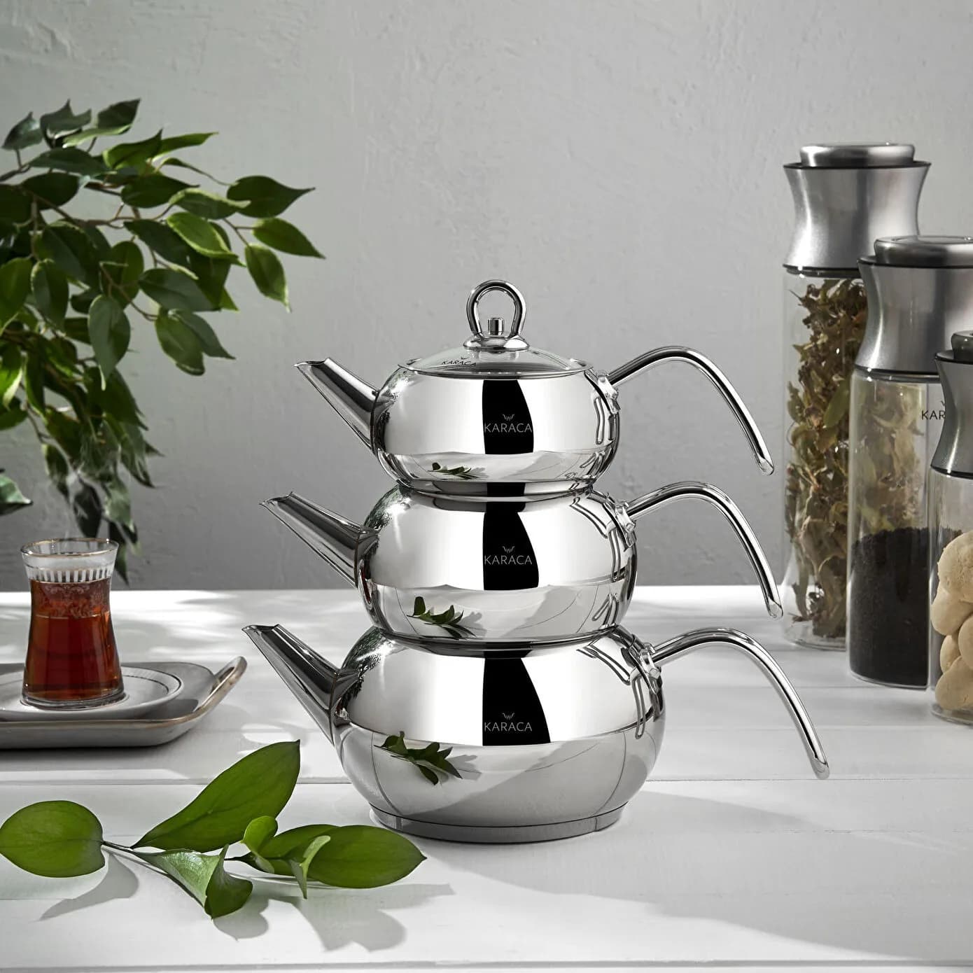 Karaca 3D İndüksiyon Tabanlı Midi Çaydanlık Takımı 0,7L & 1,1L & 1,9L