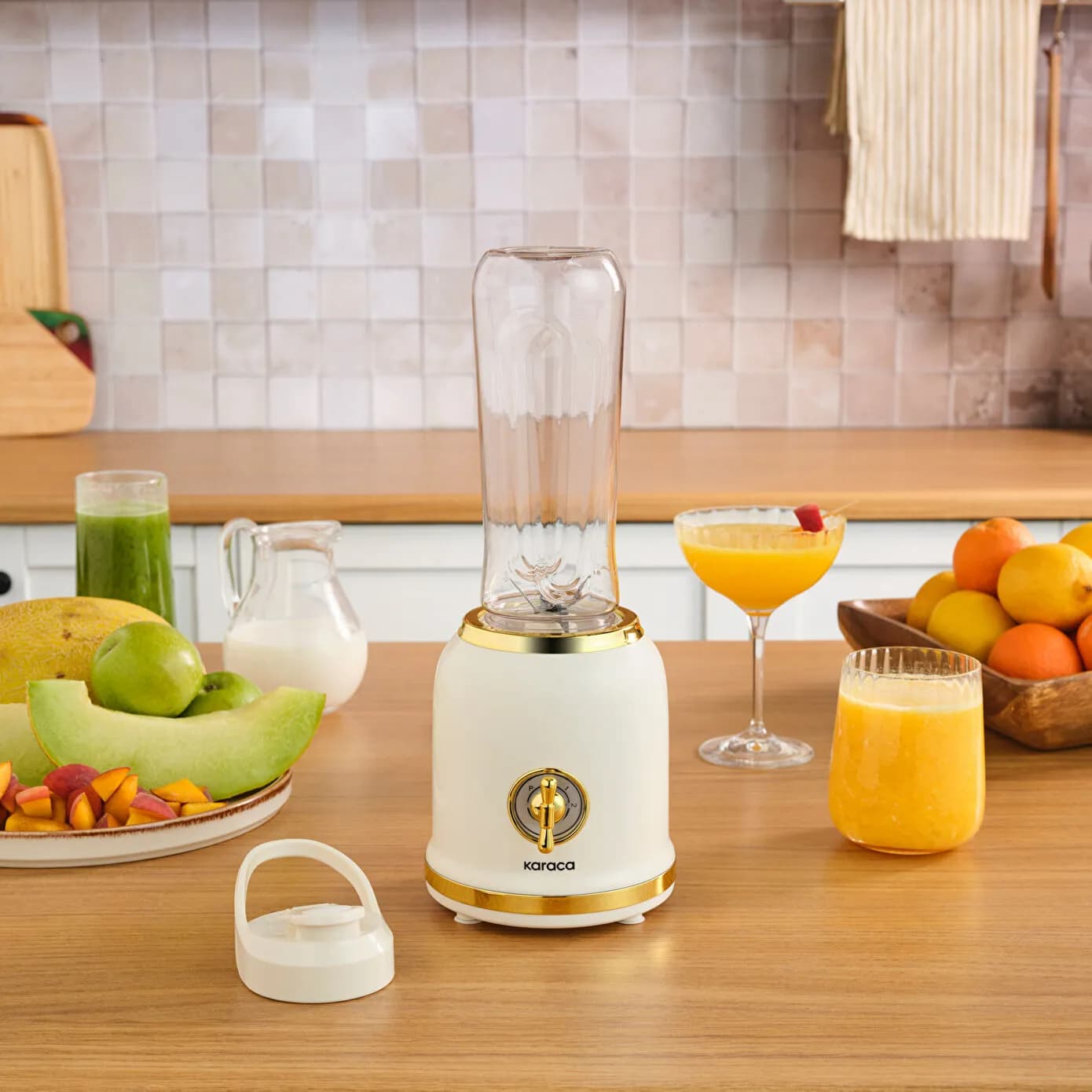Karaca Retro Personal Kişisel Smoothie Blender Cream