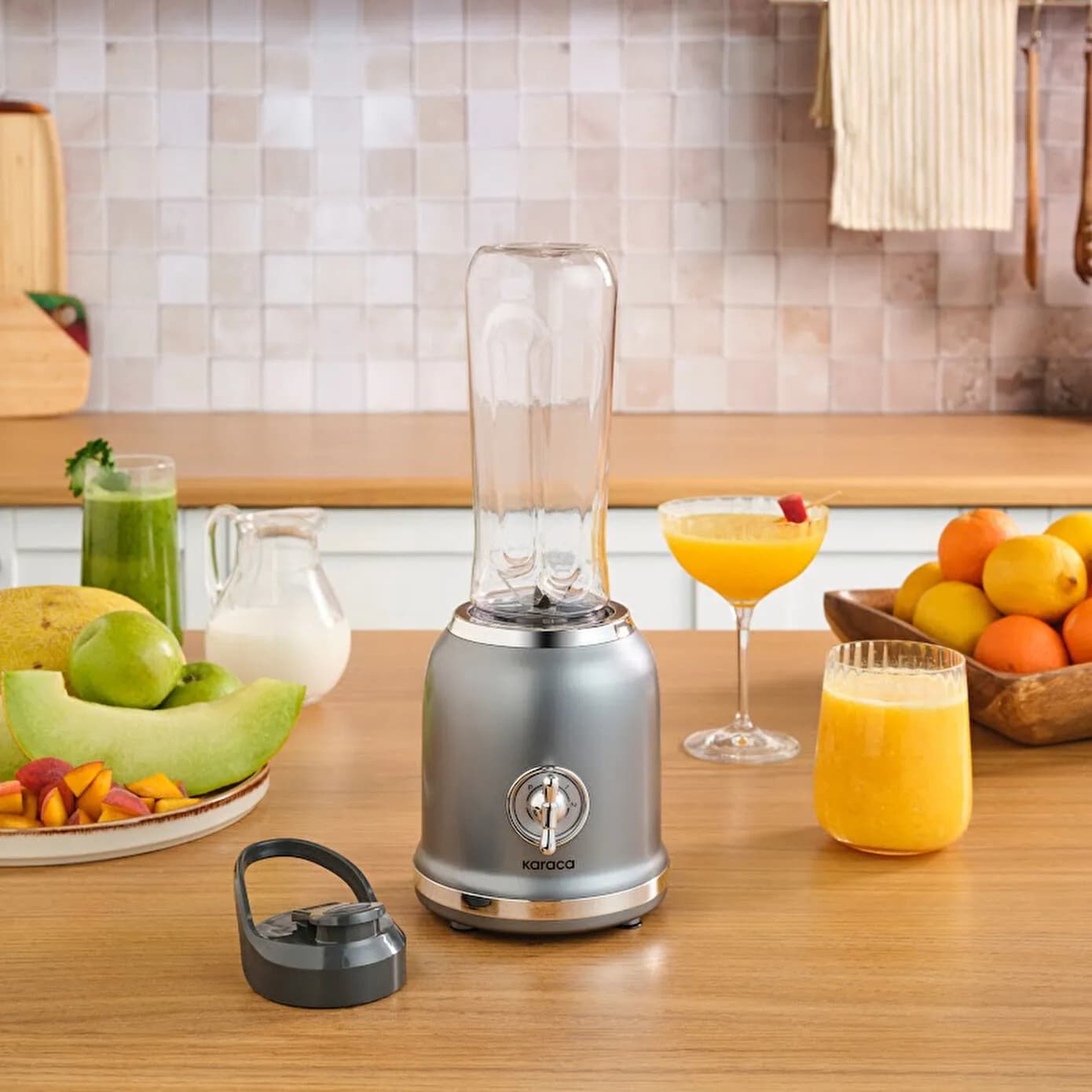 Karaca Retro Personal Kişisel Smoothie Blender Grey