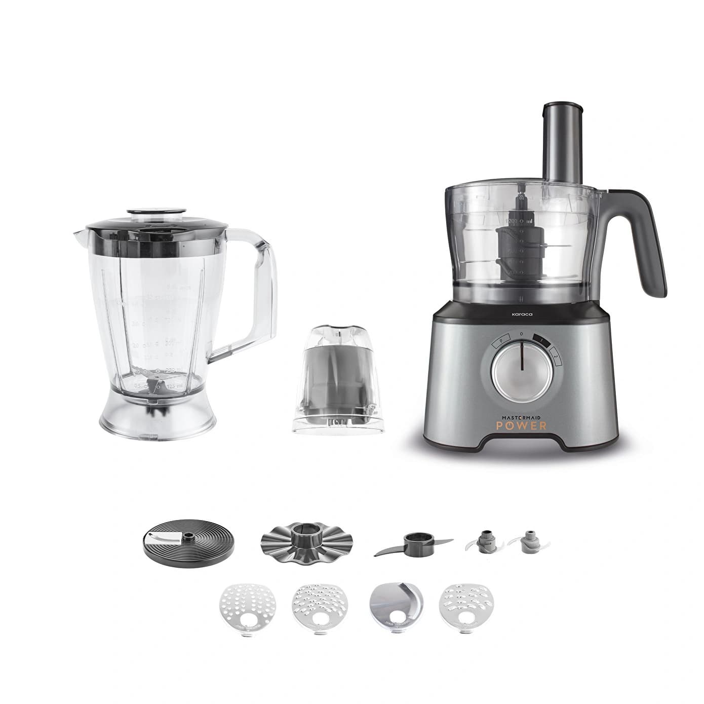Karaca Mastermaid Power Multifunctional 10 in 1 Mutfak Robotu 2000W Galaxy Grey