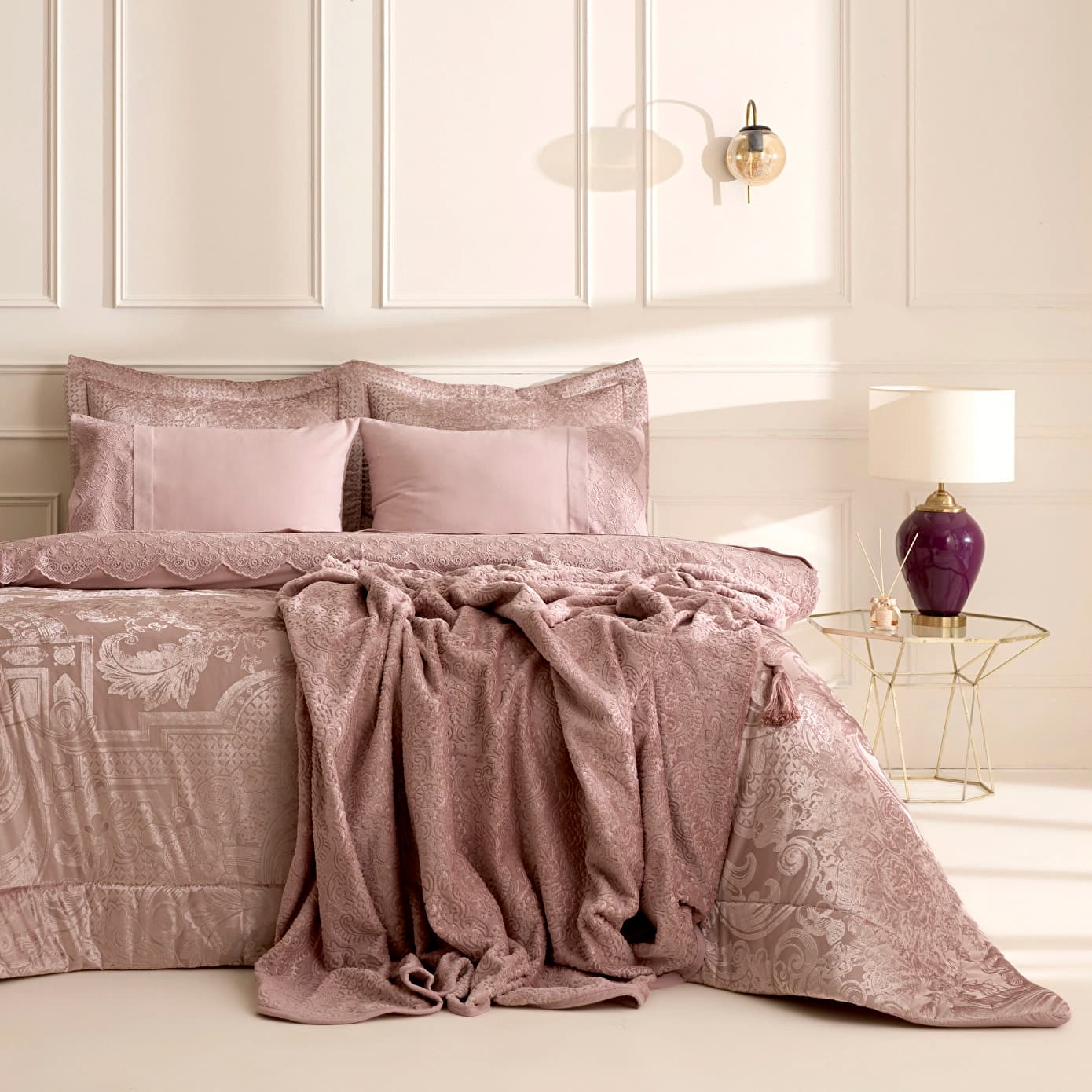 Karaca Home Valeria Best 8 Parça Çeyiz Seti Gül Kurusu