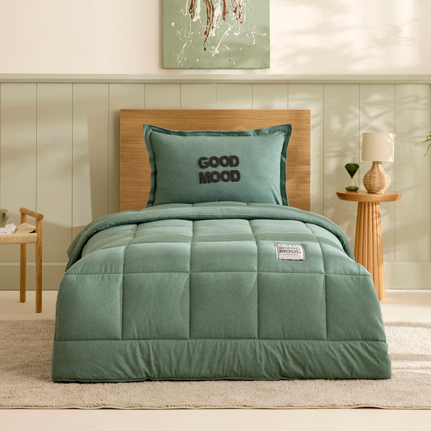 Karaca Home Motto Cotton Comfort Tek Kişilik Uyku Seti Petrol