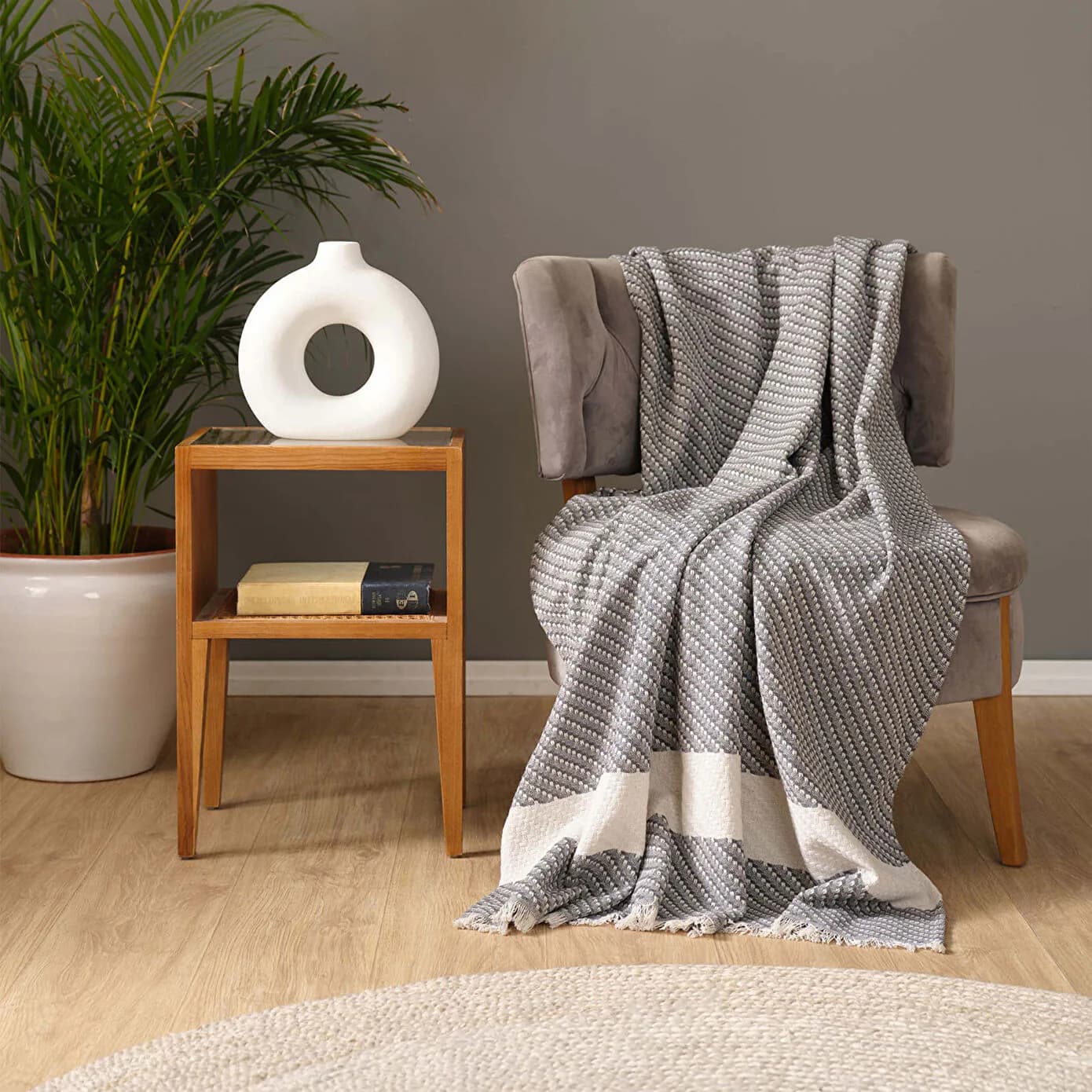 Karaca Home Wilma Antrasit Throw Battaniye 130x170 cm