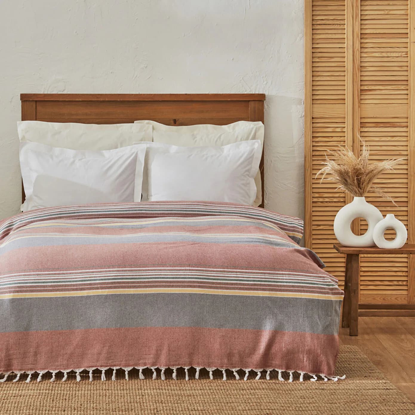 Karaca Home Salerno Çift Kişilik Peştamal Pike Terracota