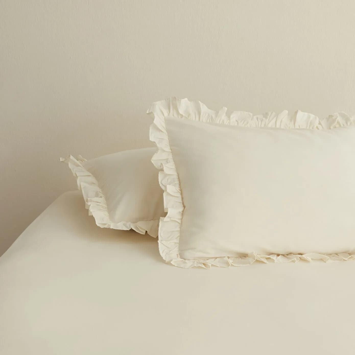 Karaca Home Basic 2'li Fırfırlı Yastık Kılıf Ekru
