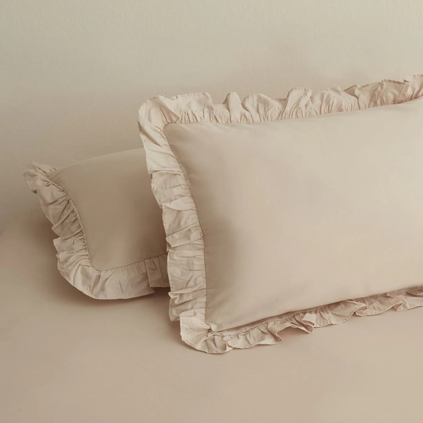 Karaca Home Basic 2'li Fırfırlı Yastık Kılıf Bej