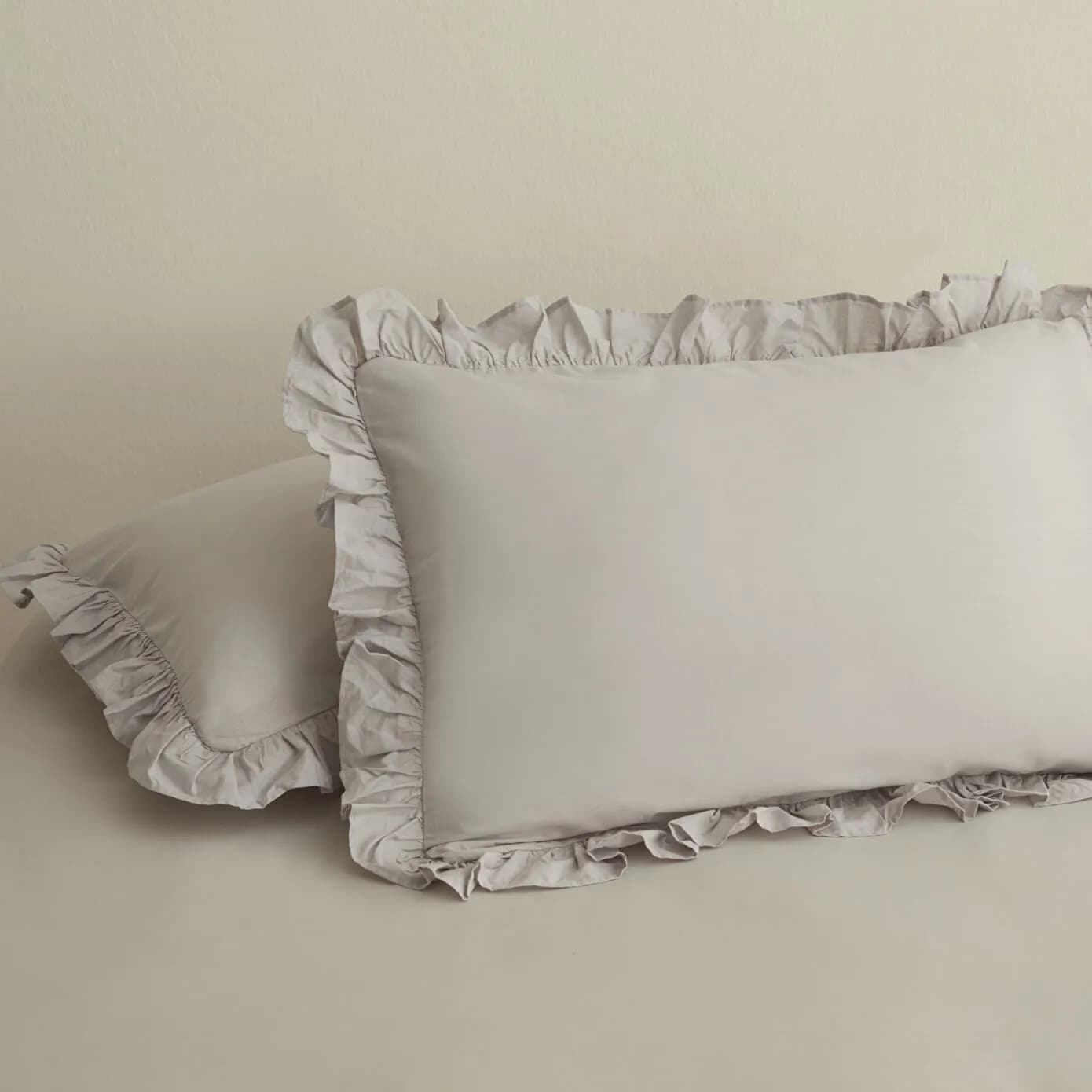 Karaca Home Basic 2'li Fırfırlı Yastık Kılıf Gri