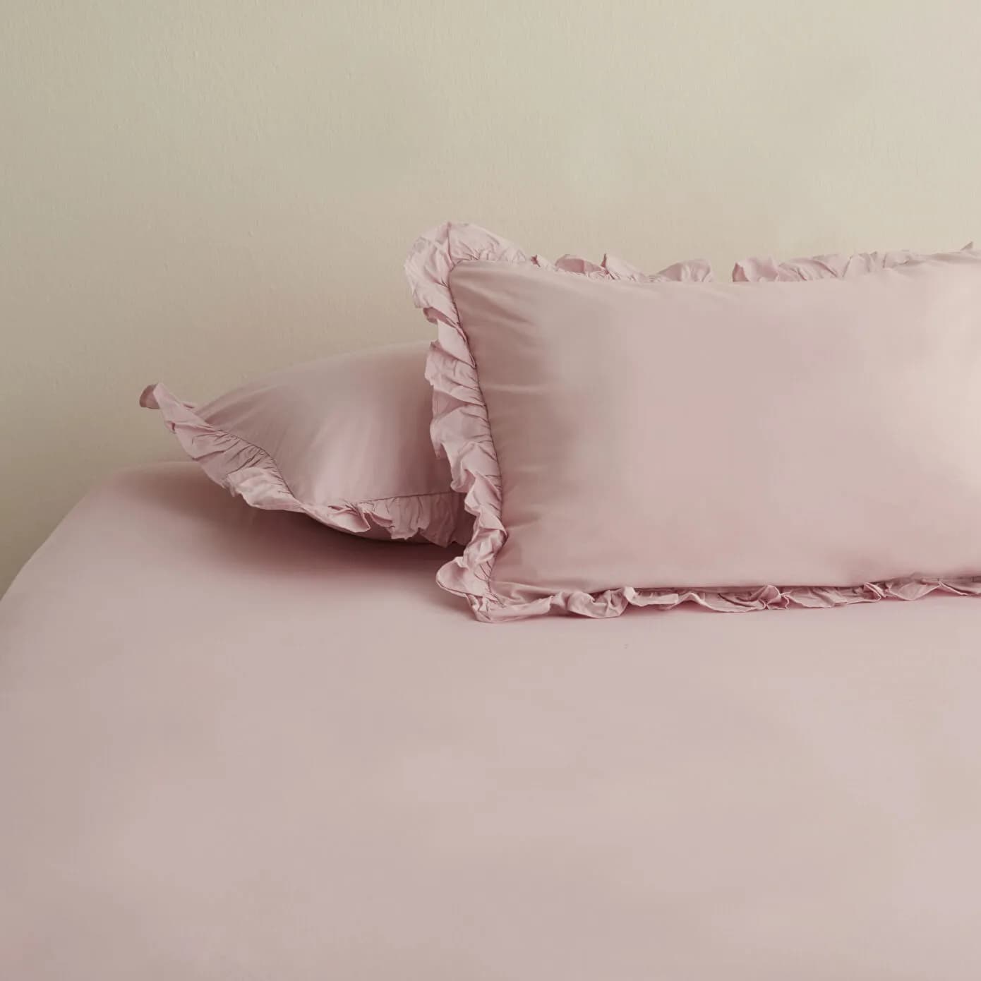 Karaca Home Basic 2'li Fırfırlı Yastık Kılıfı Pudra