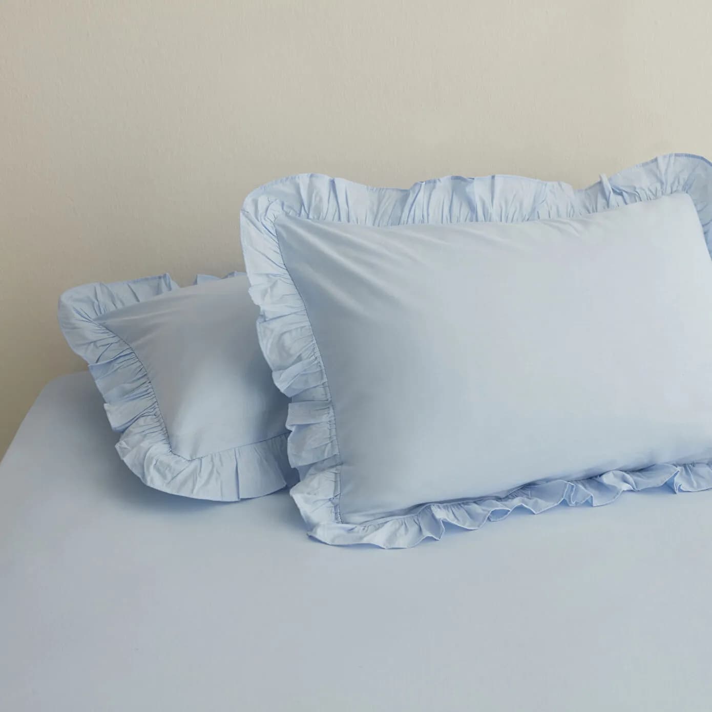 Karaca Home Basic 2'li Fırfırlı Yastık Kılıfı Mavi