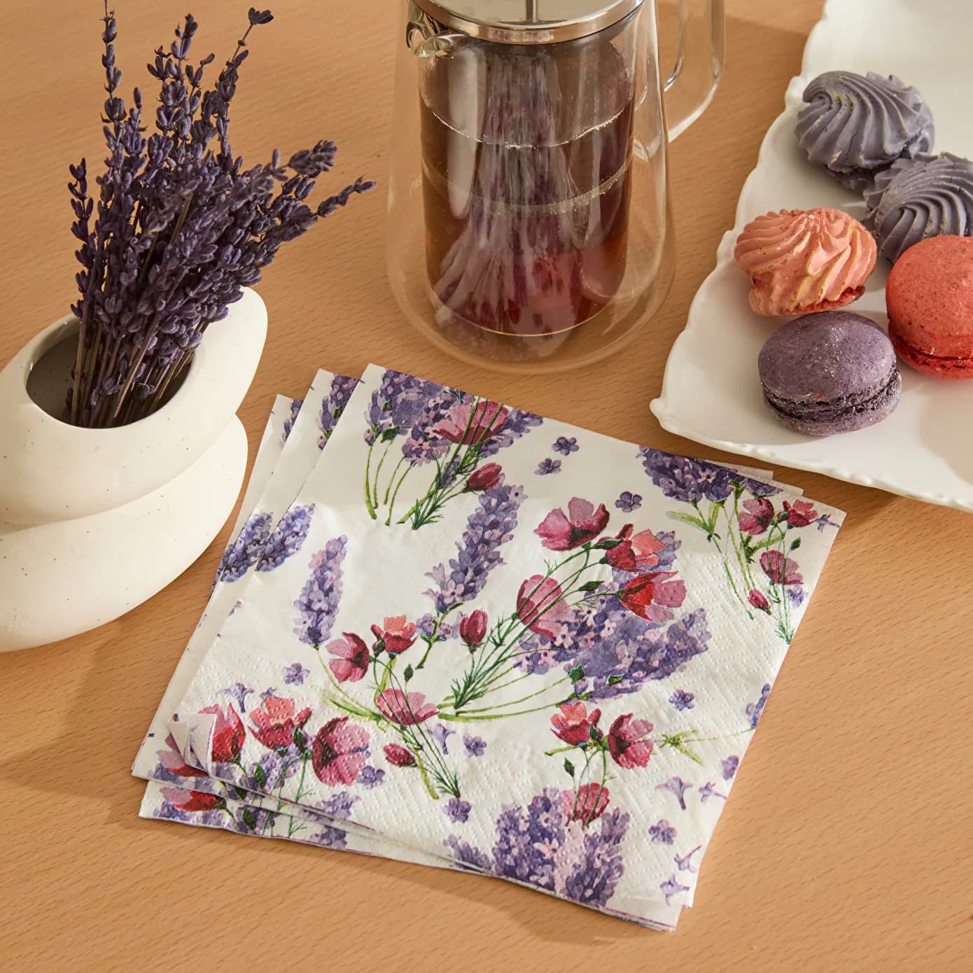 Karaca Home Bellis 20'li Çiçek Desenli Kağıt Peçete