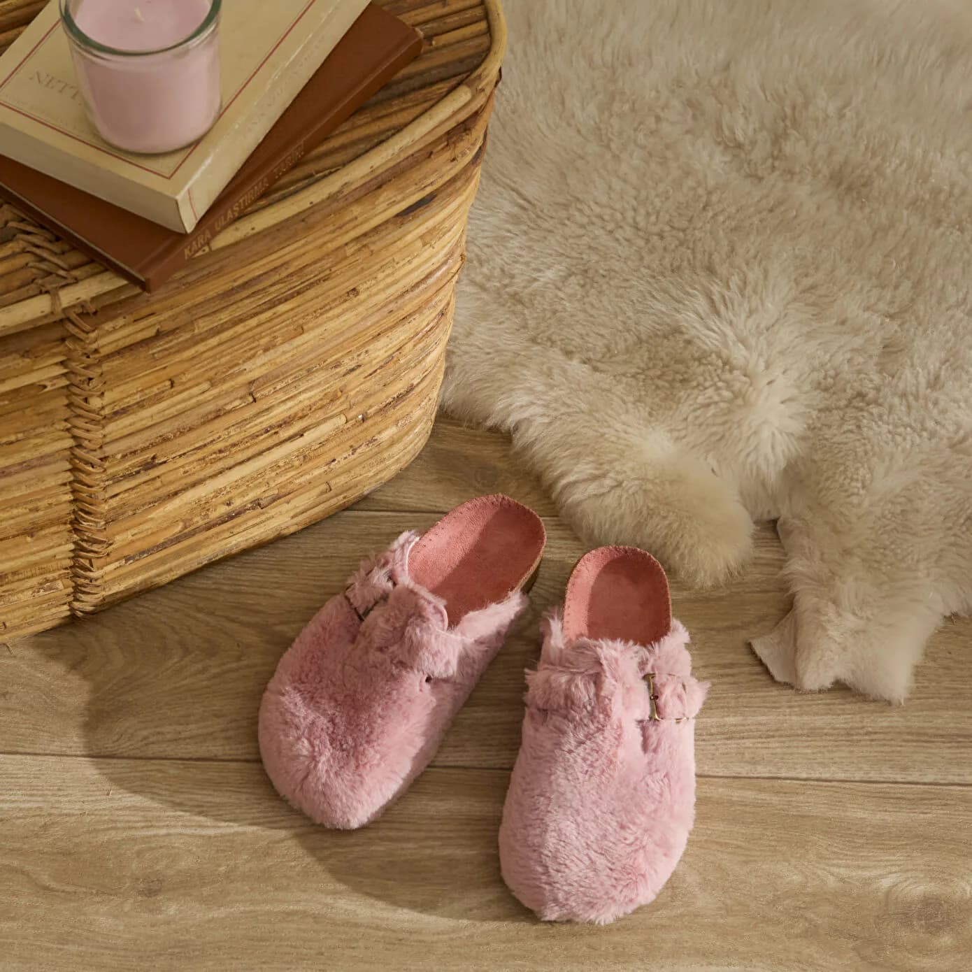 Karaca Home Furry Tokalı Kadın Ev Terliği 40 Numara Pembe