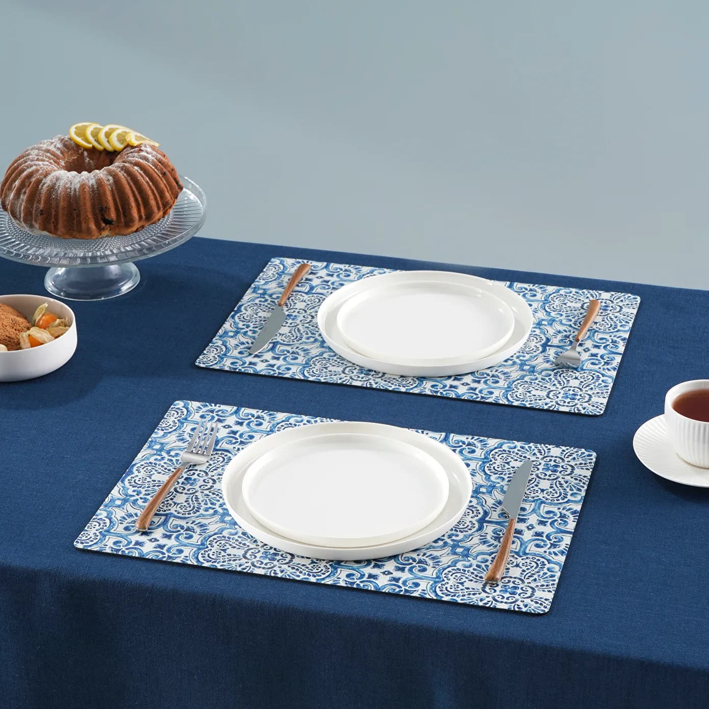 Karaca Home Petra Patterned Amerikan Servisi 2'li Set Mavi