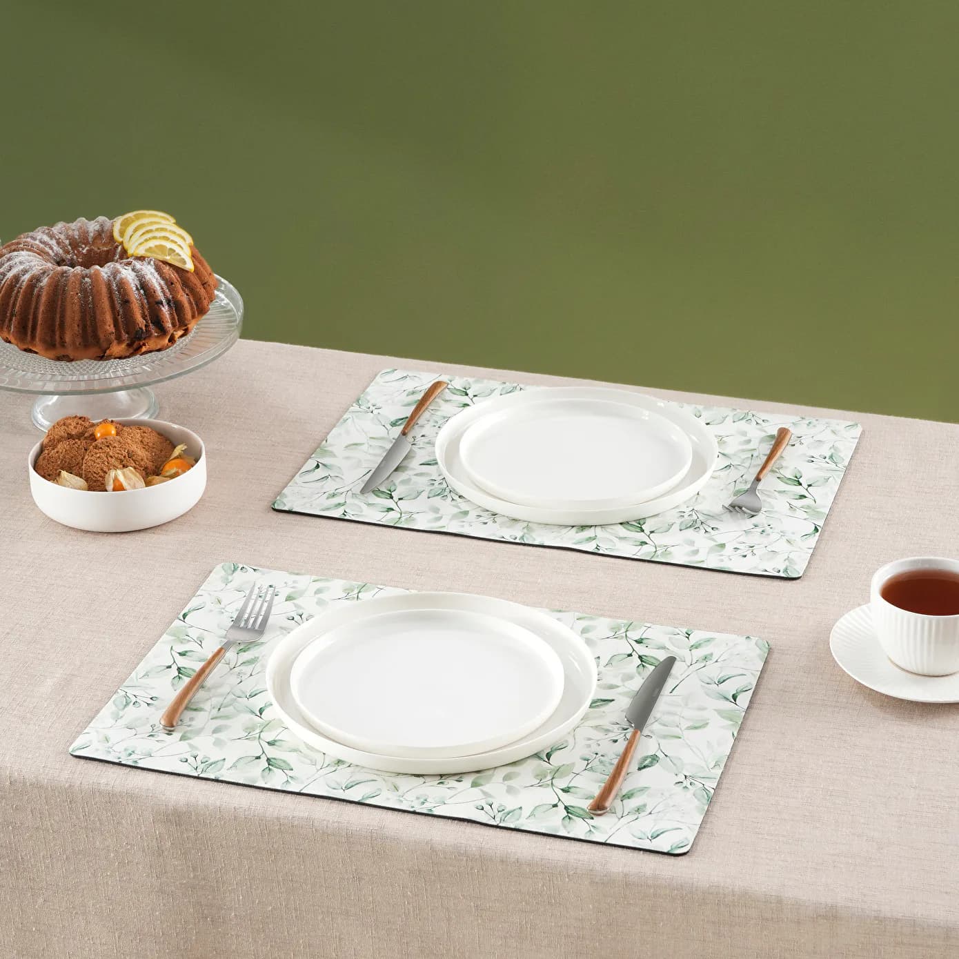 Karaca Home Petra Patterned Amerikan Servisi 2'li Set Yeşil