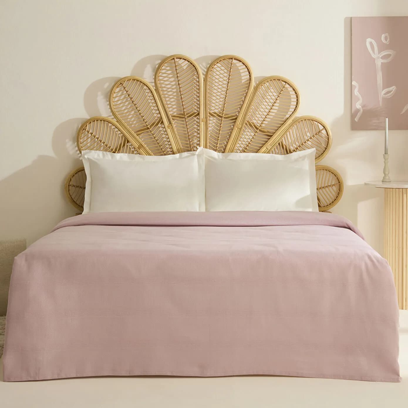 Karaca Home Rosy Çift Kişilik Tek Pike Pudra
