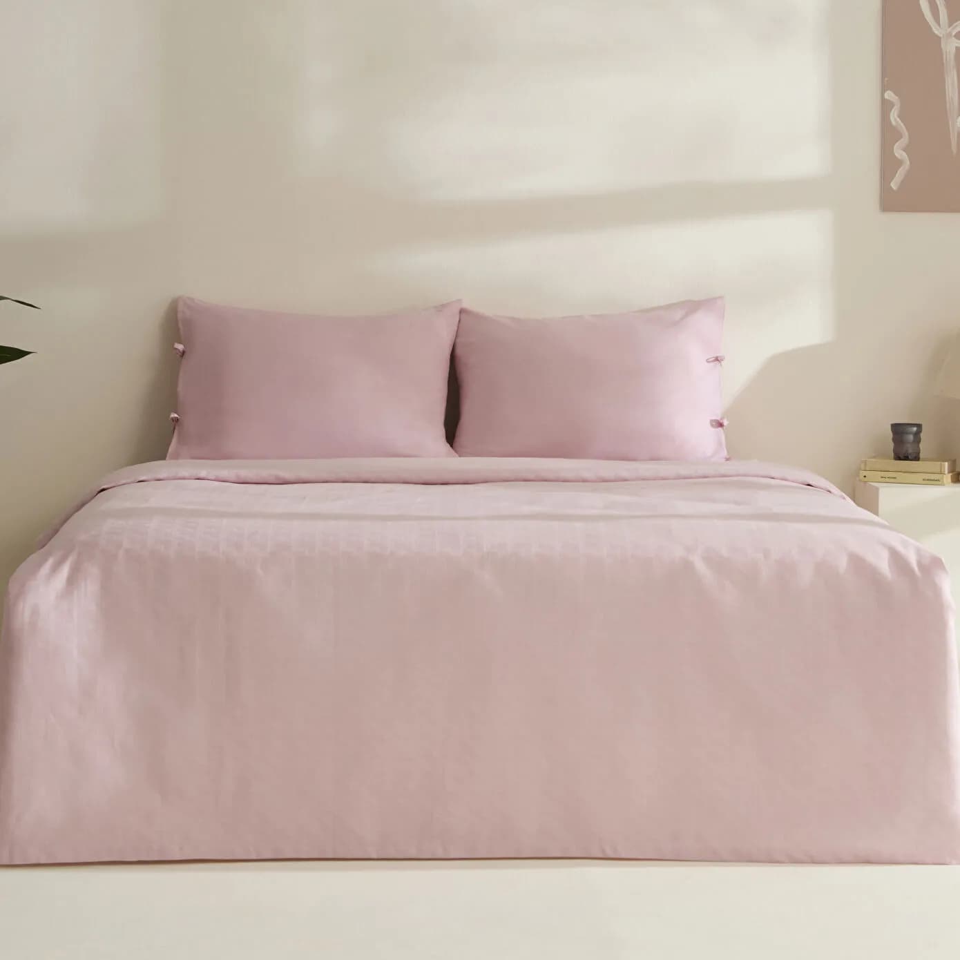 Karaca Home Sarra Britli Bambu Çift Kişilik Pike Takımı Pudra