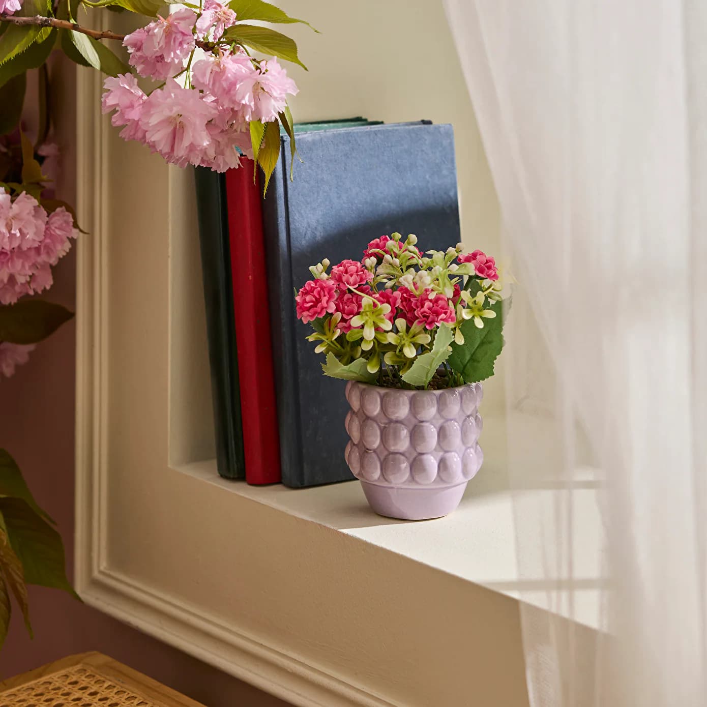 Karaca Home Rocco Saksılı Yapay Bitki Lila 9x9x8.5 cm