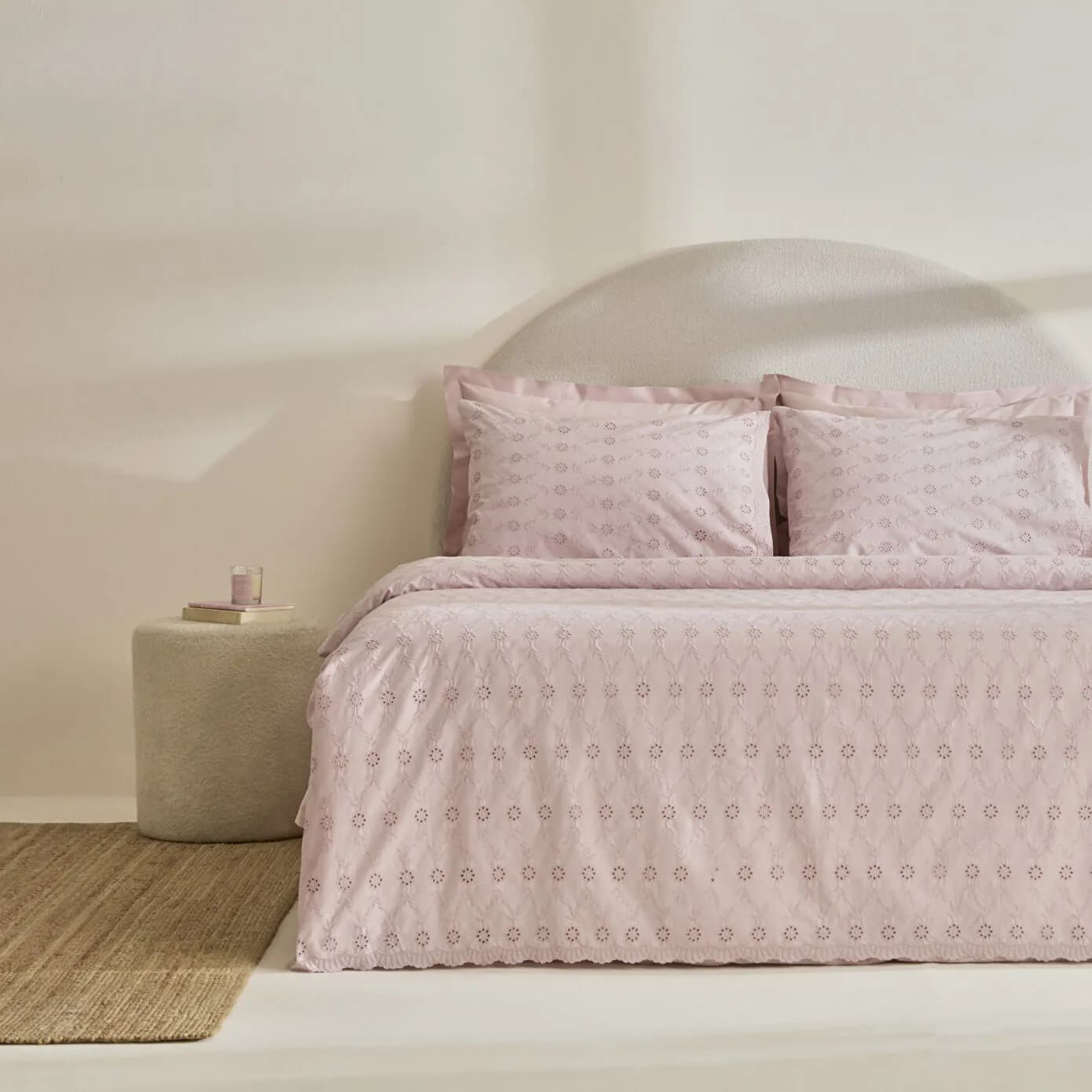 Karaca Home Vivien Brodeli %100 Pamuk Çift Kişilik Nevresim Takımı Pudra