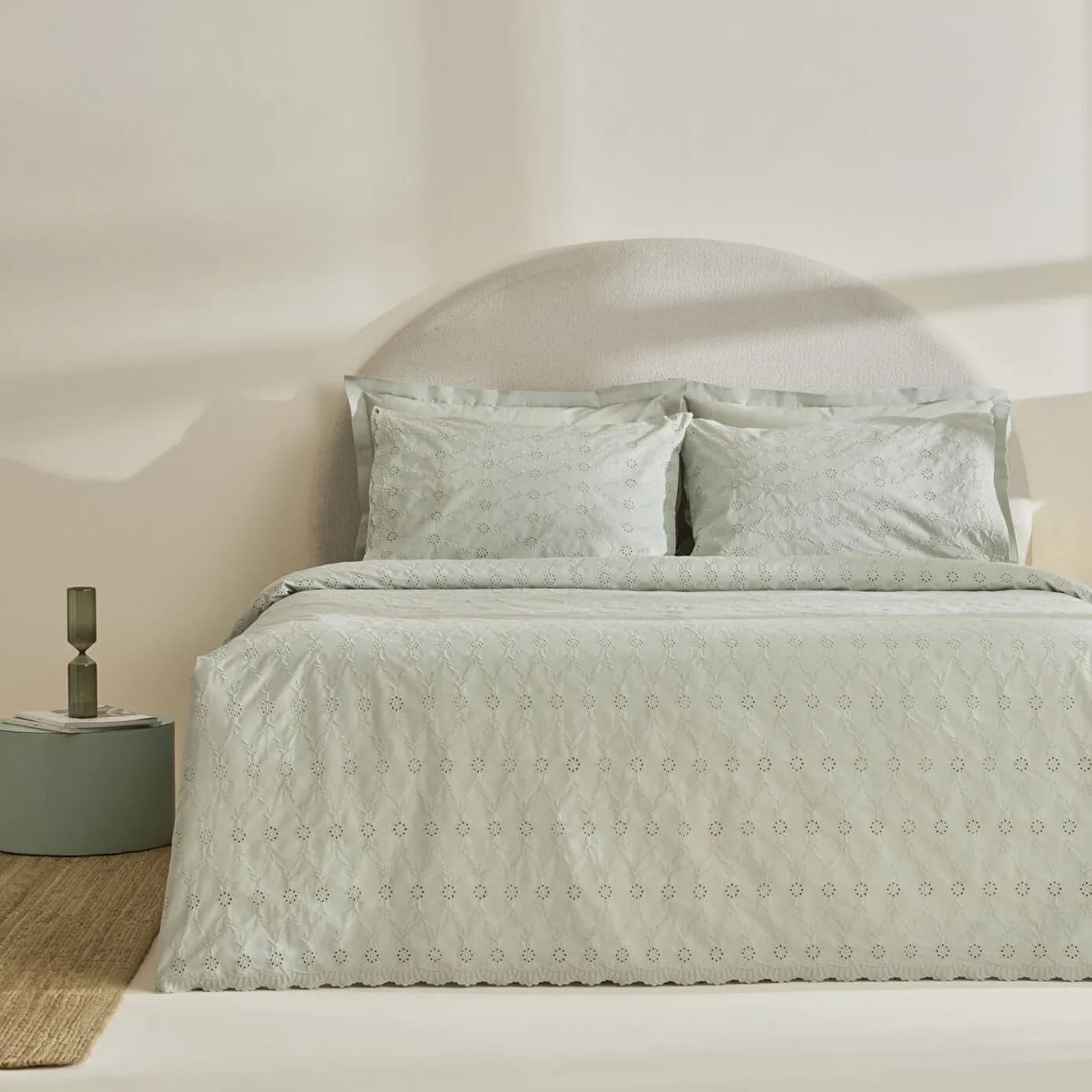 Karaca Home Vivien Brodeli %100 Pamuk Çift Kişilik Nevresim Takımı Adaçayı