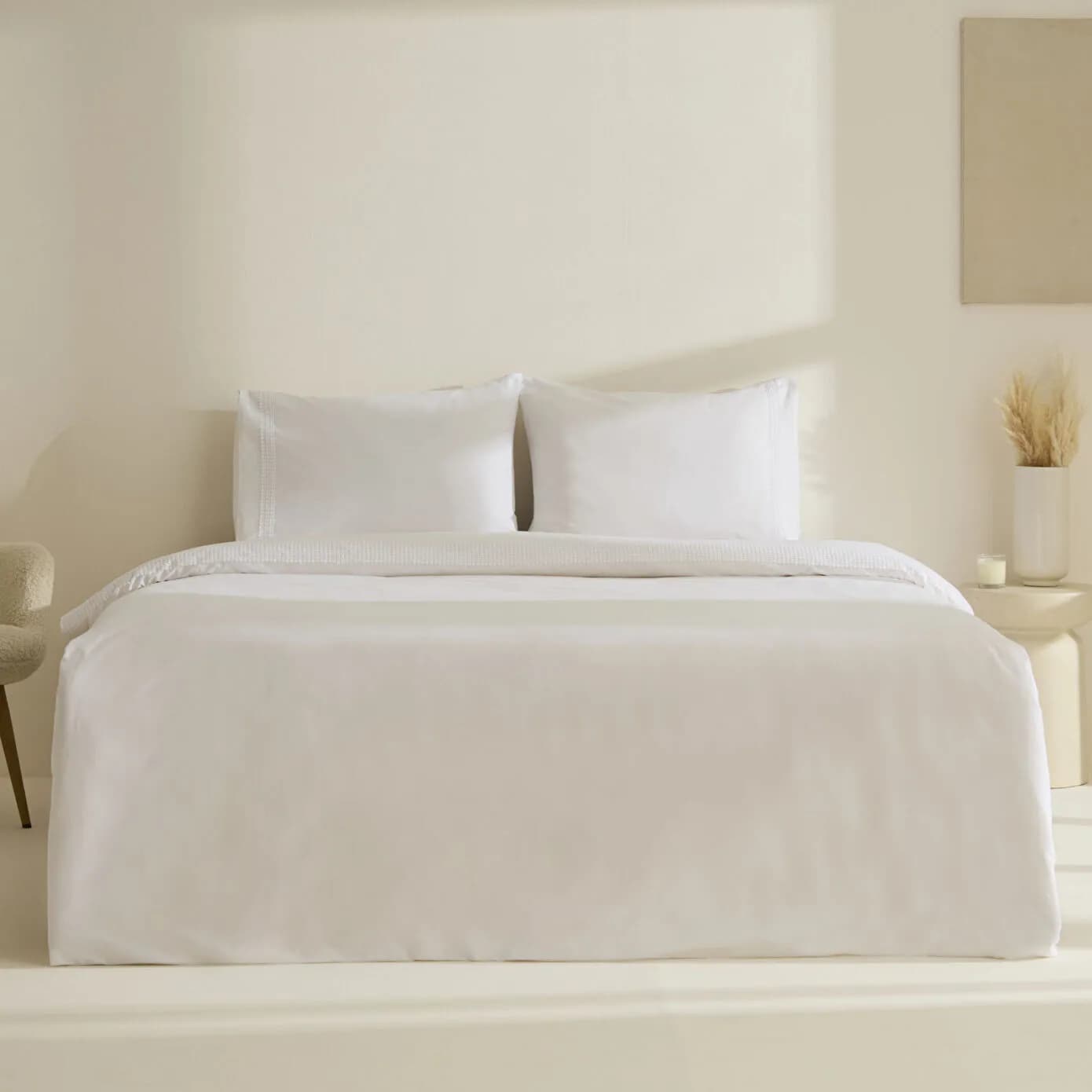 Karaca Home Fiorenza %100 Pamuk Çift Kişilik Nevresim Takımı Beyaz