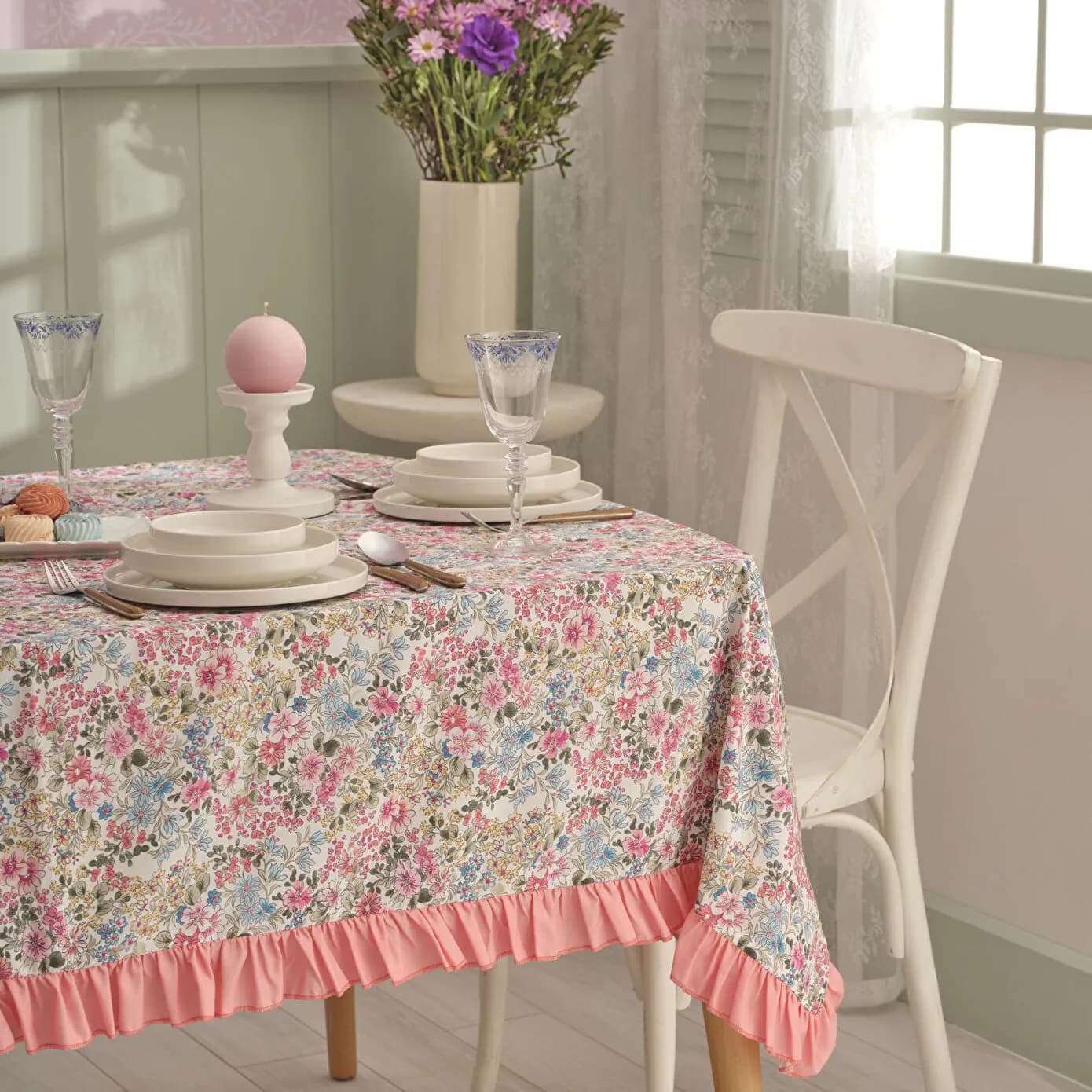 Karaca Home Alice Dertsiz Masa Örtüsü 150X220 cm Pembe