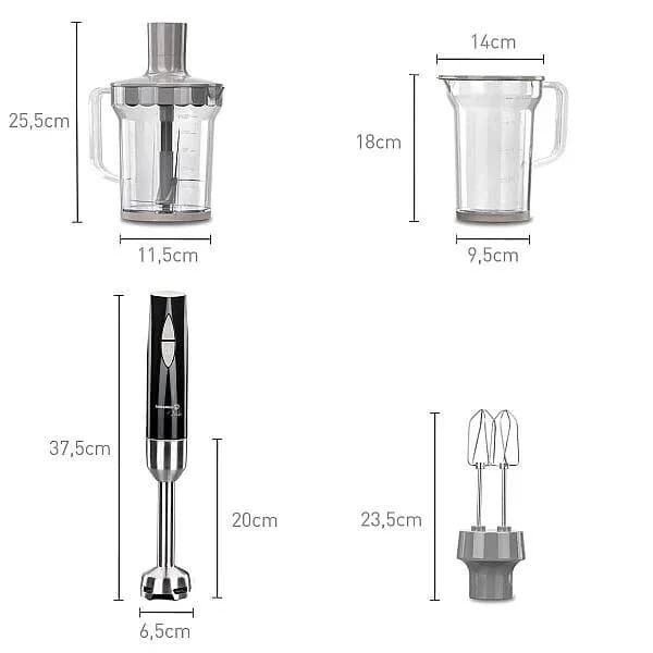 Korkmaz Vertex Mega Inox/Siyah Blender Set A445 görsel 2