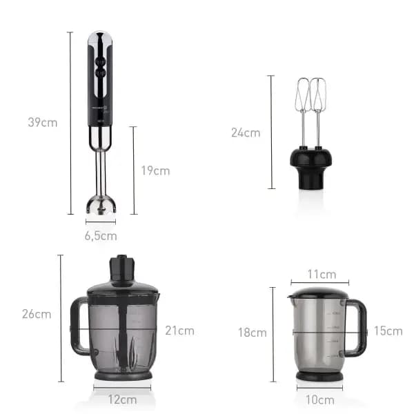 Korkmaz Mia Mega Siyah/Krom Blender Set A447-12 görsel 3
