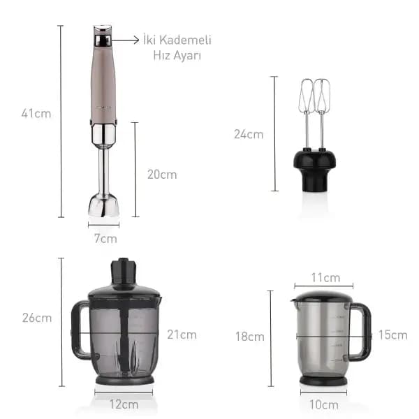 Korkmaz Performix Mega Blender Set Bej A449-02 görsel 2