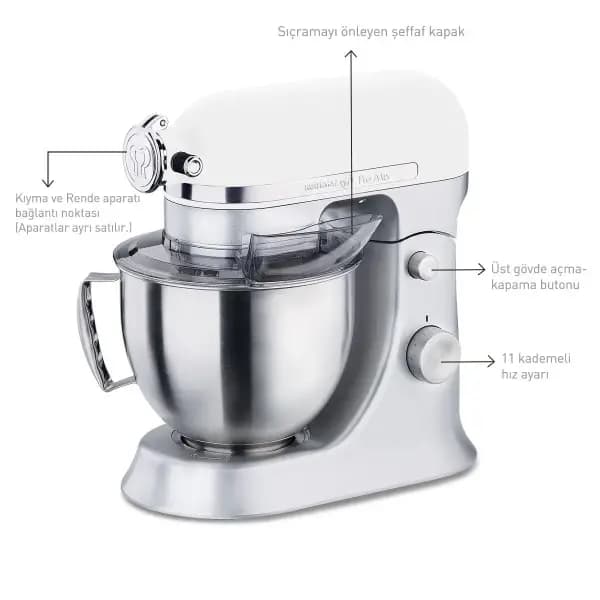 Korkmaz Pro Mix Stand Mikser Vanilya/Satin A470-04 görsel 4