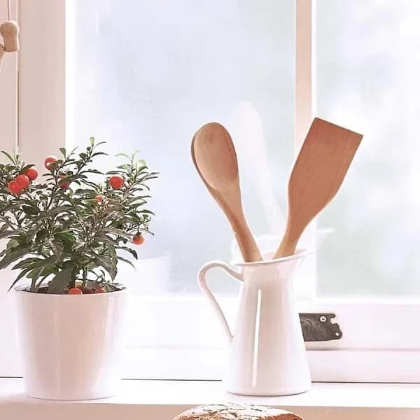 Korkmaz Natura Ahşap Kırmızı Kaşık ve Spatula Seti A566-01 görsel 2