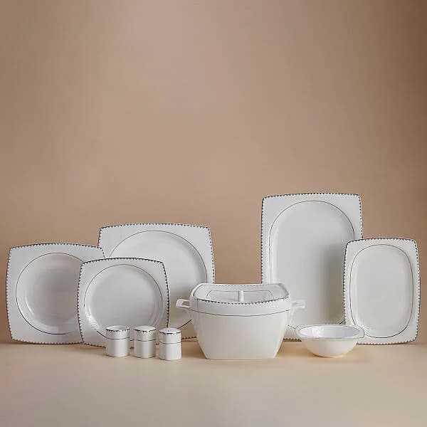 Korkmaz Bone Selection 60 Parça Kare Yemek Takımı A8427