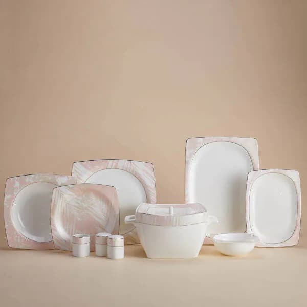 Korkmaz Bone Collection 60 Parça Kare Yemek Takımı A8465